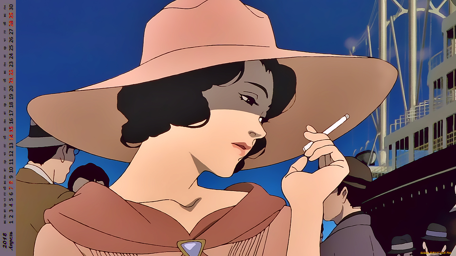 календари, аниме, лицо, шляпа, женщина