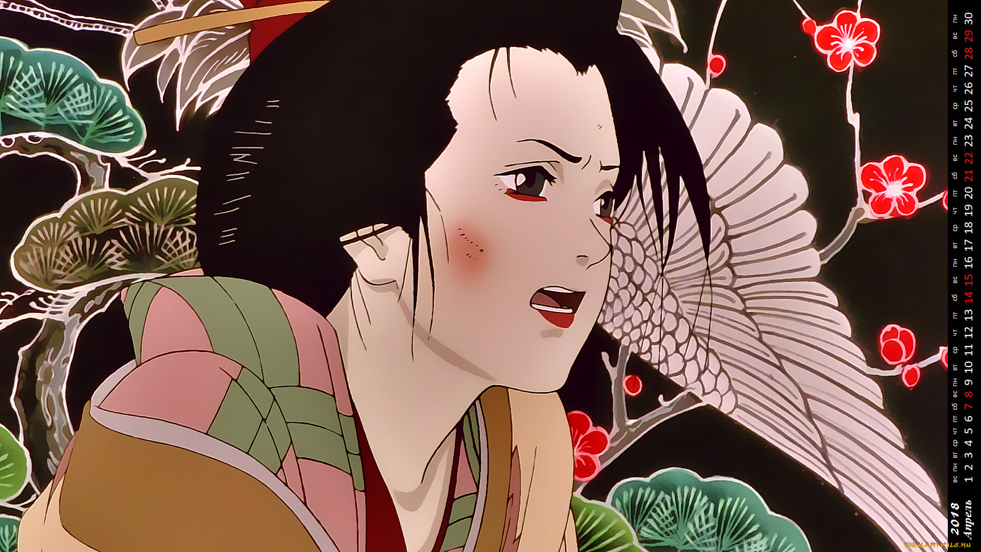 календари, аниме, лицо, взгляд, женщина