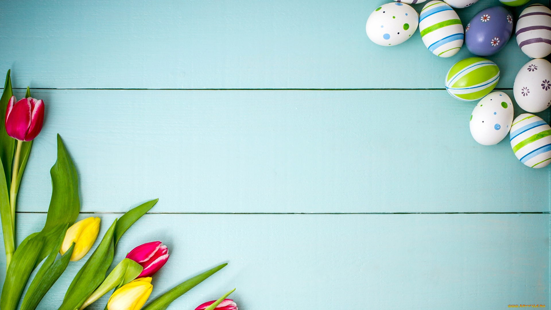 праздничные, пасха, весна, wood, decoration, spring, happy, яйца, крашеные, tulips, тюльпаны, easter, цветы, eggs, flowers, colorful