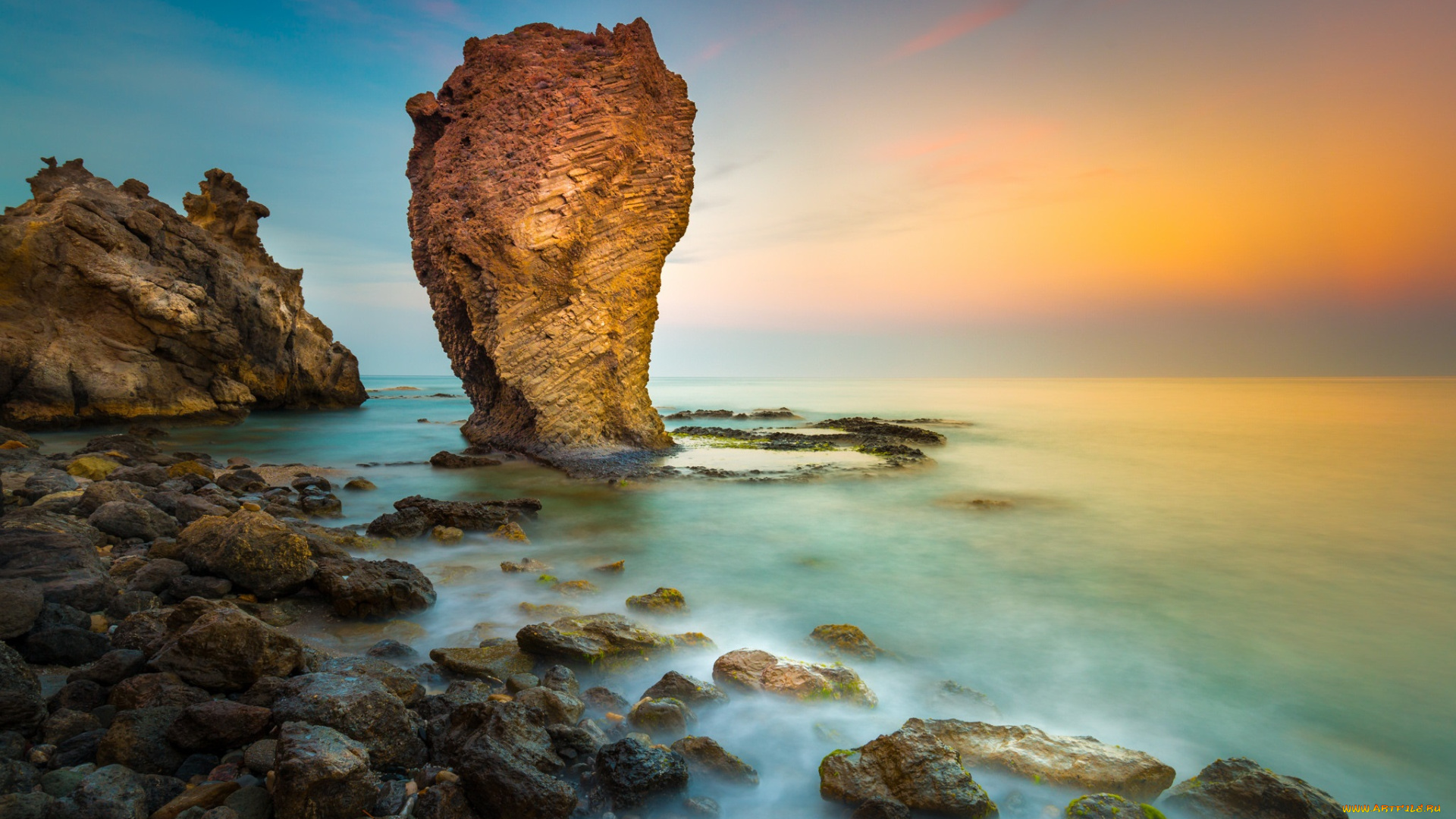 природа, побережье, простор