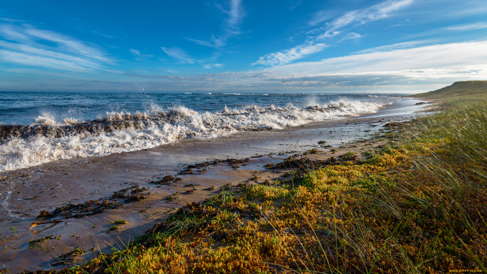 природа, побережье, простор