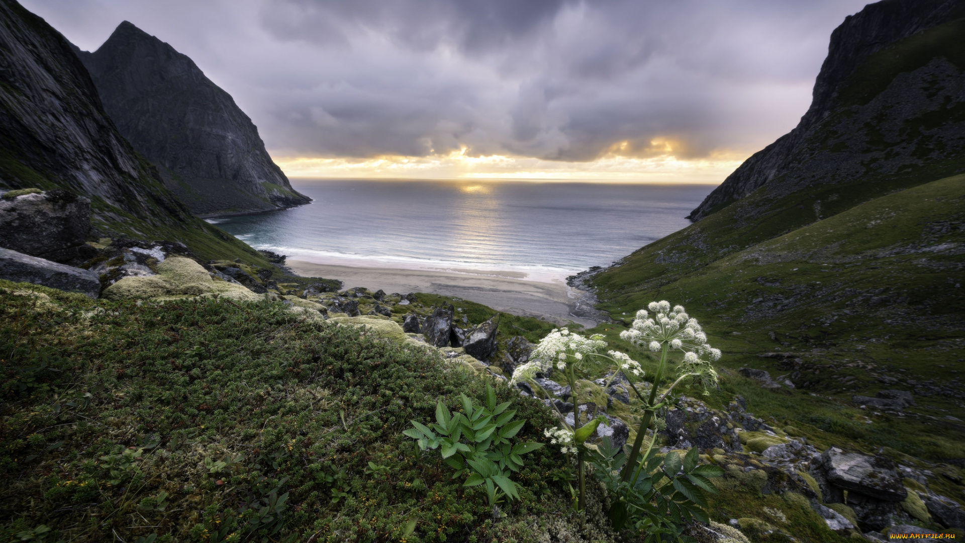 природа, побережье, простор