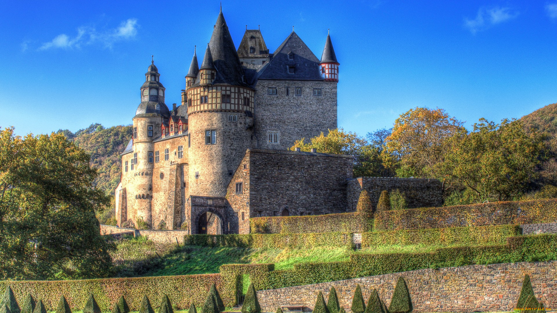 schloss, b&, 252, rresheim, города, замки, германии, простор