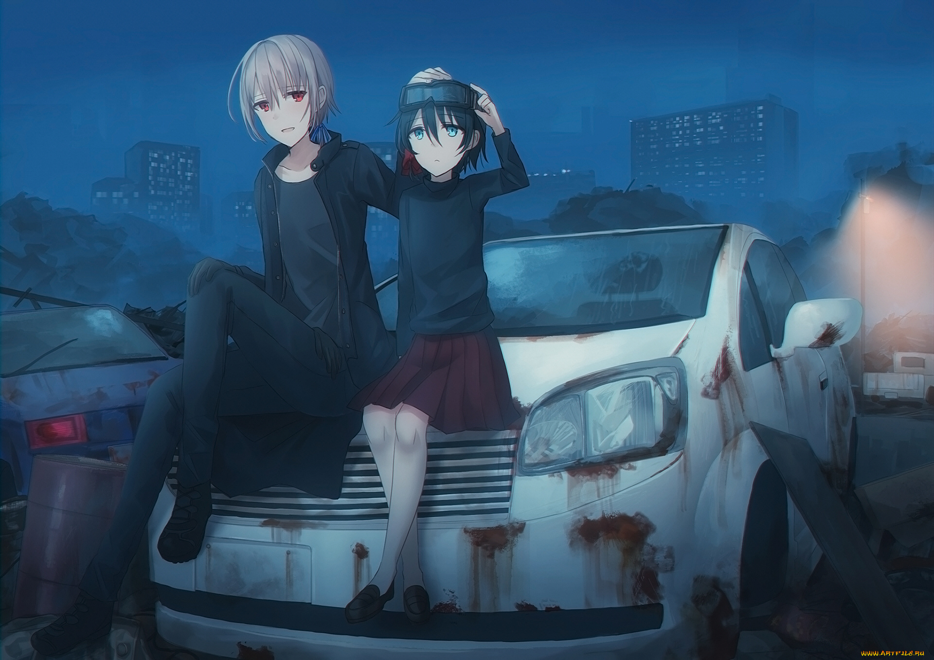 аниме, оружие, , техника, , технологии, двое, машина