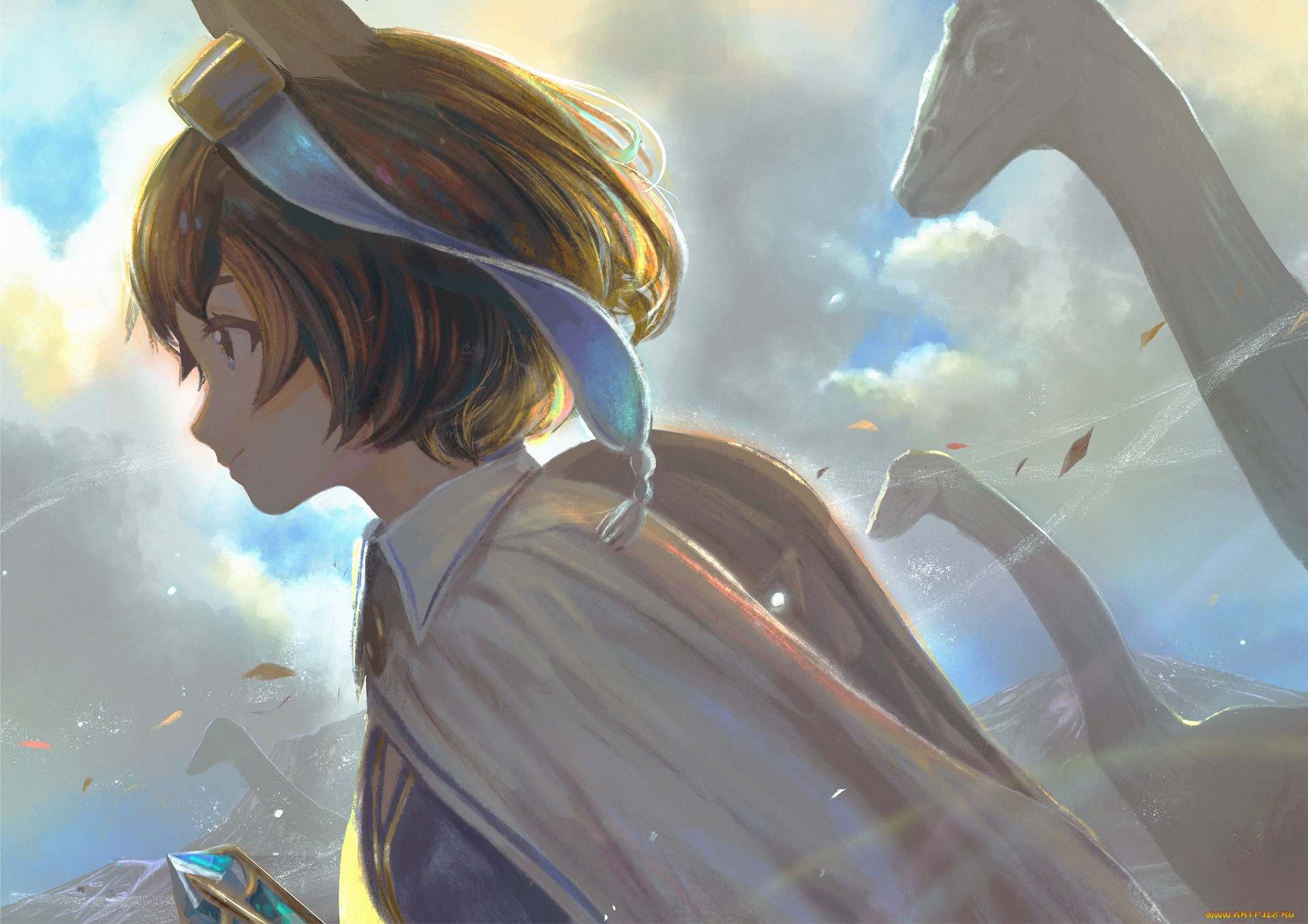 аниме, животные, , существа, девушка