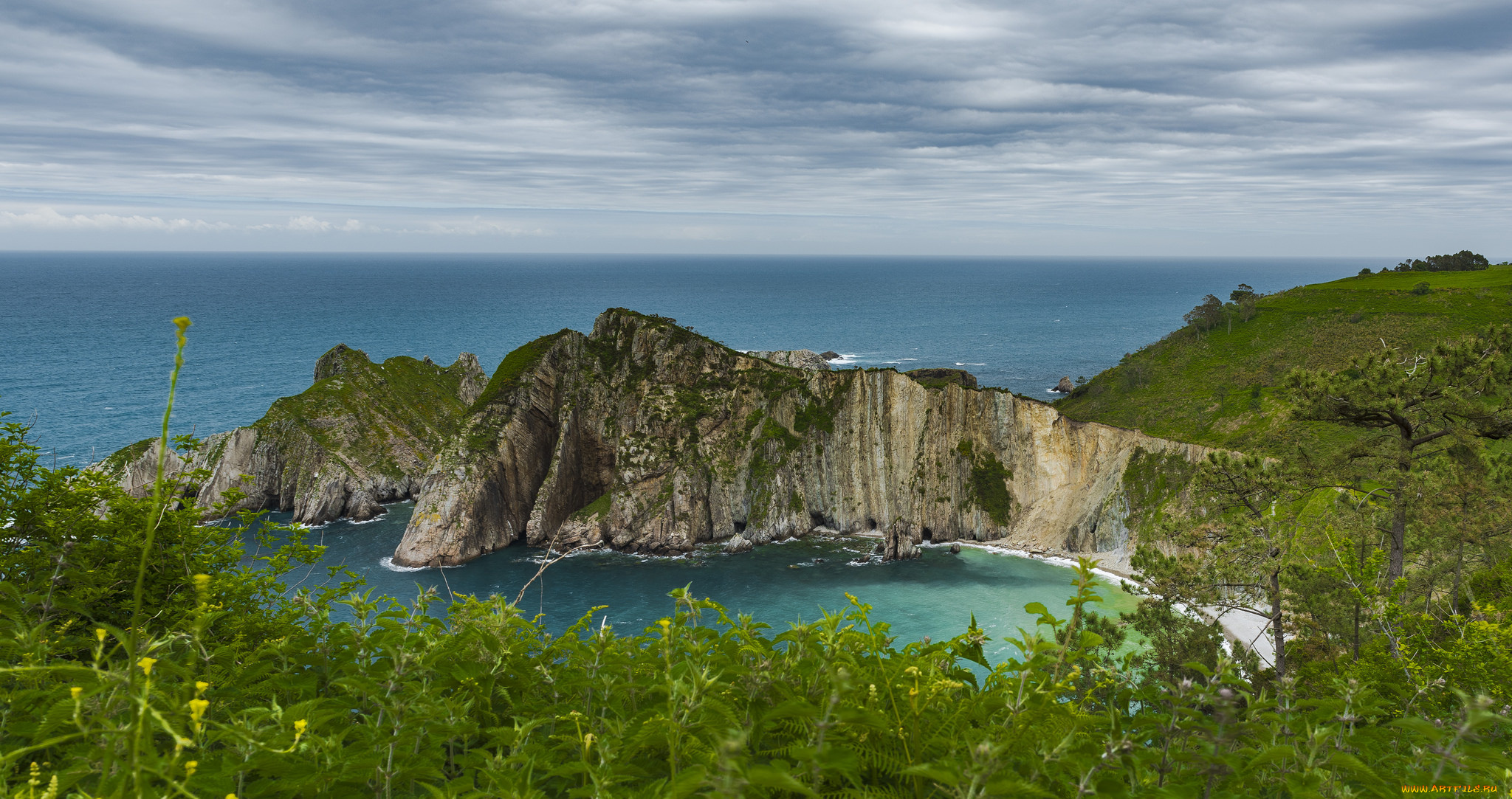 природа, побережье, простор