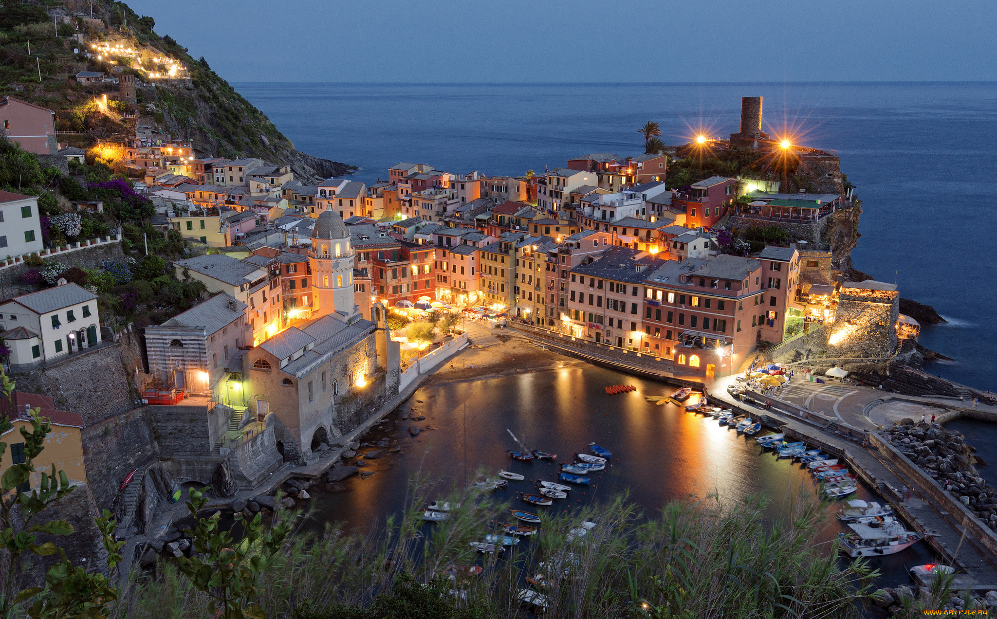 vernazza, города, амальфийское, и, лигурийское, побережье, , италия, простор