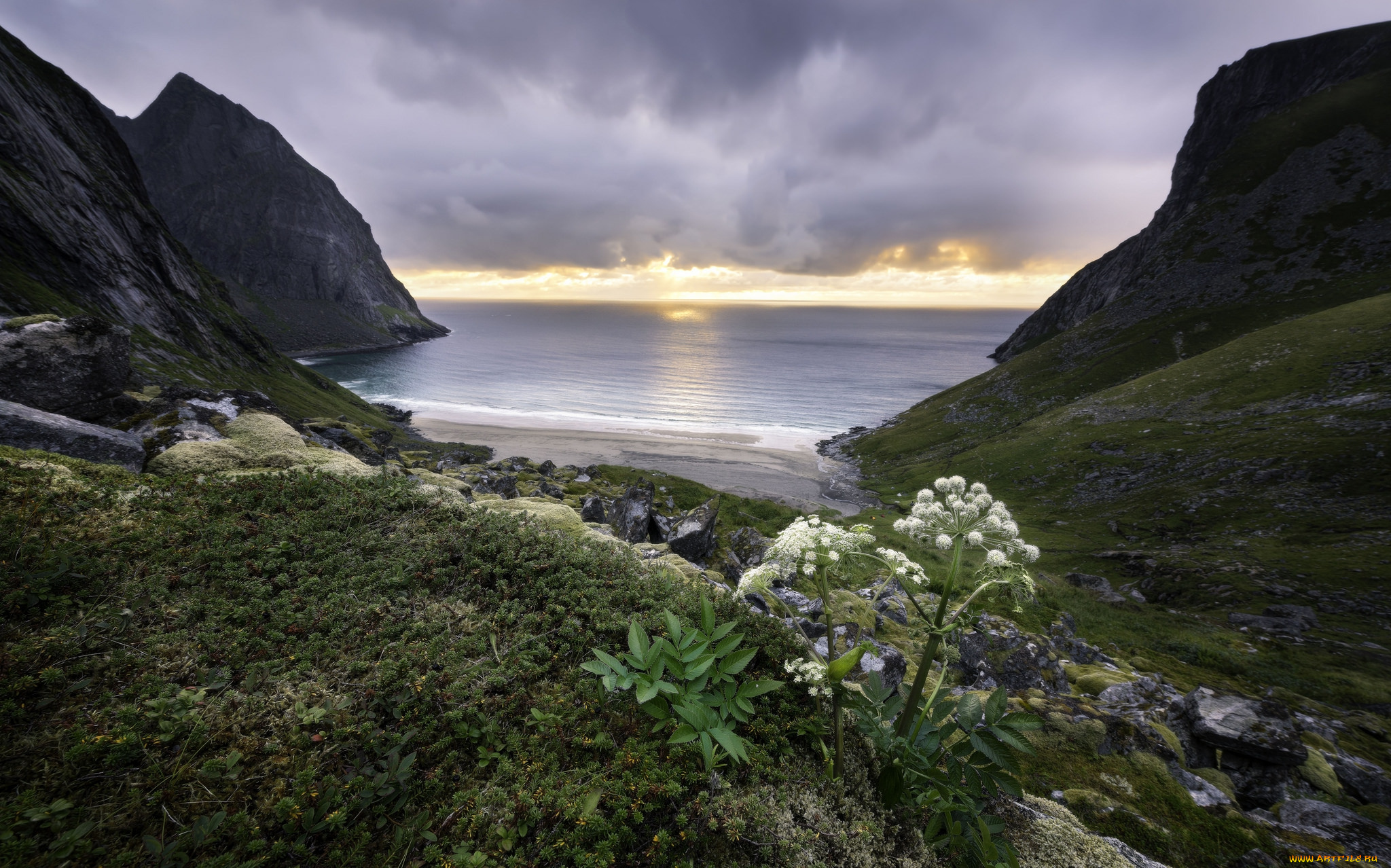 природа, побережье, простор