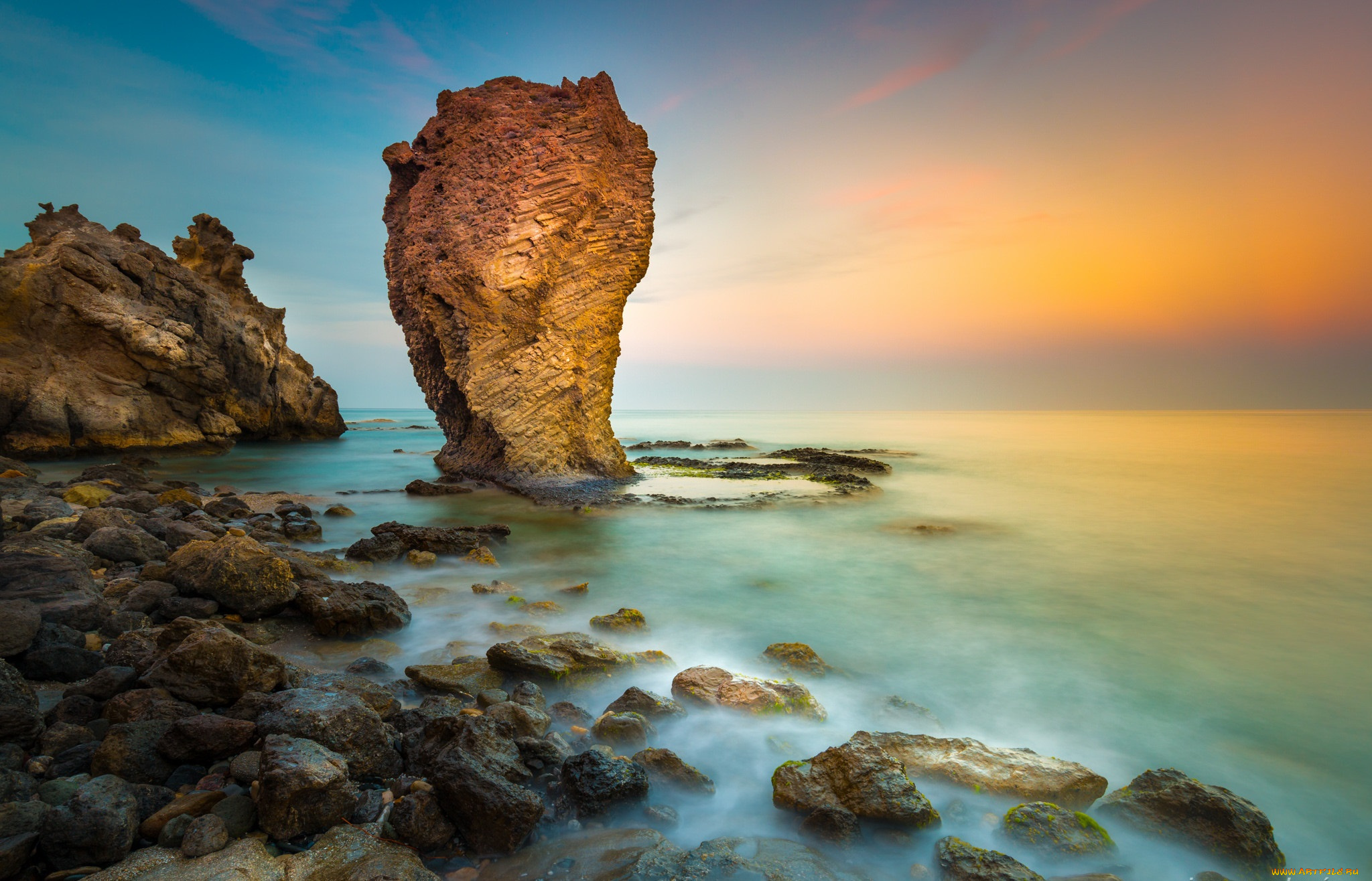 природа, побережье, простор