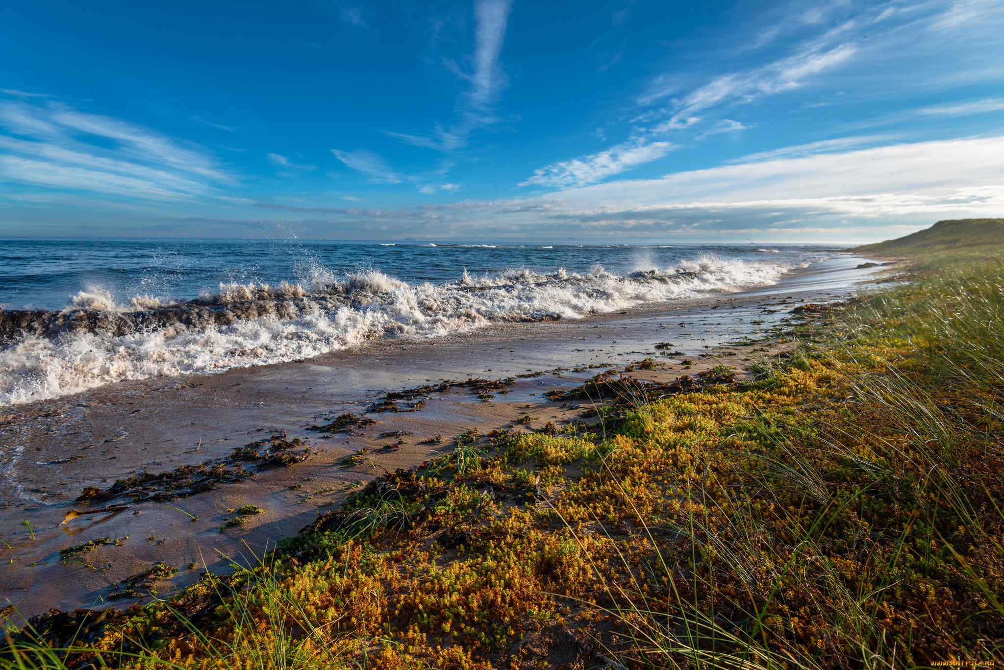 природа, побережье, простор