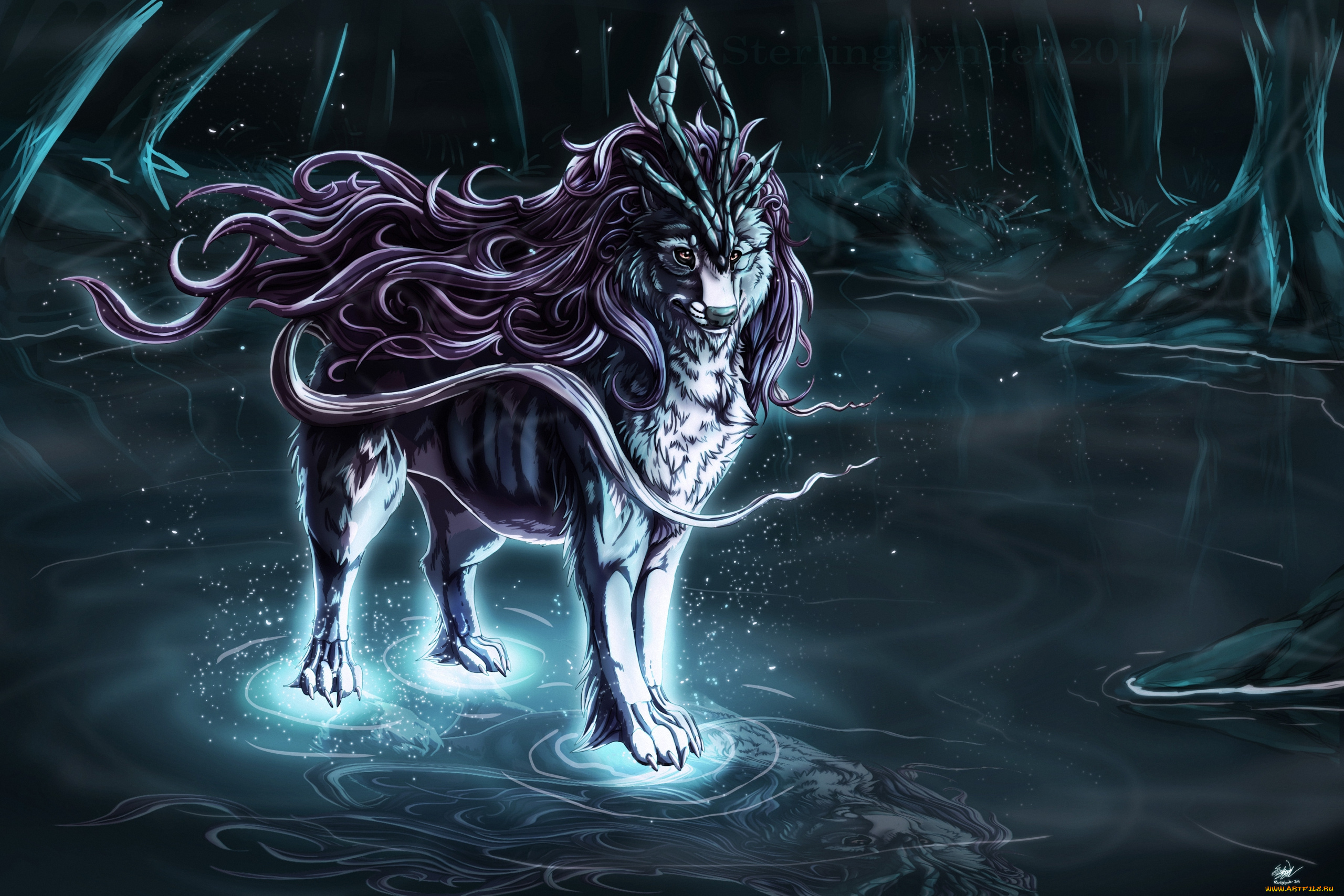 аниме, pokemon, лес, монстр, suicune