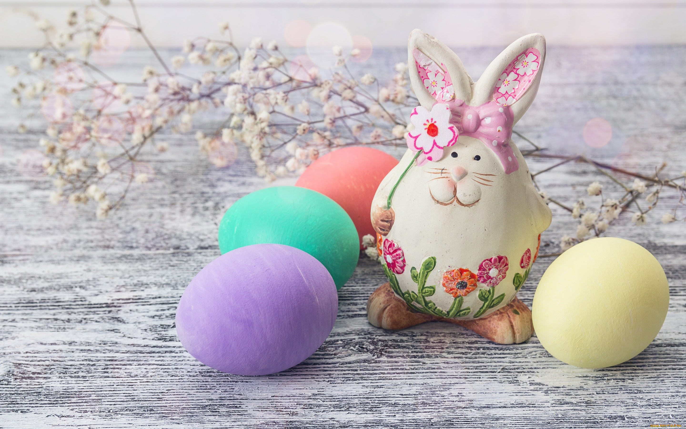 праздничные, пасха, happy, easter, wood, decoration, eggs, spring, яйца, крашеные, весна, цветы, flowers
