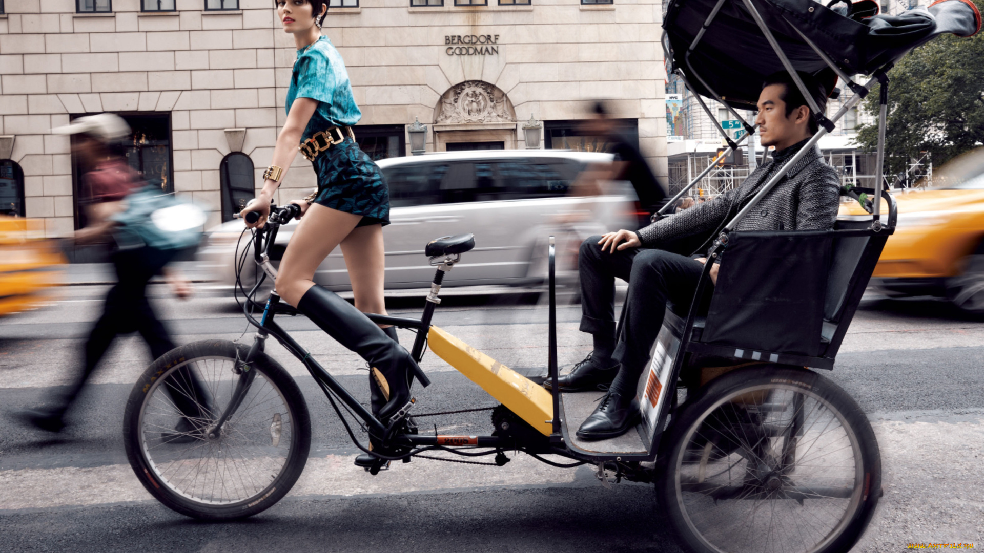 разное, мужчина, женщина, марина, линчук, велорикша, город