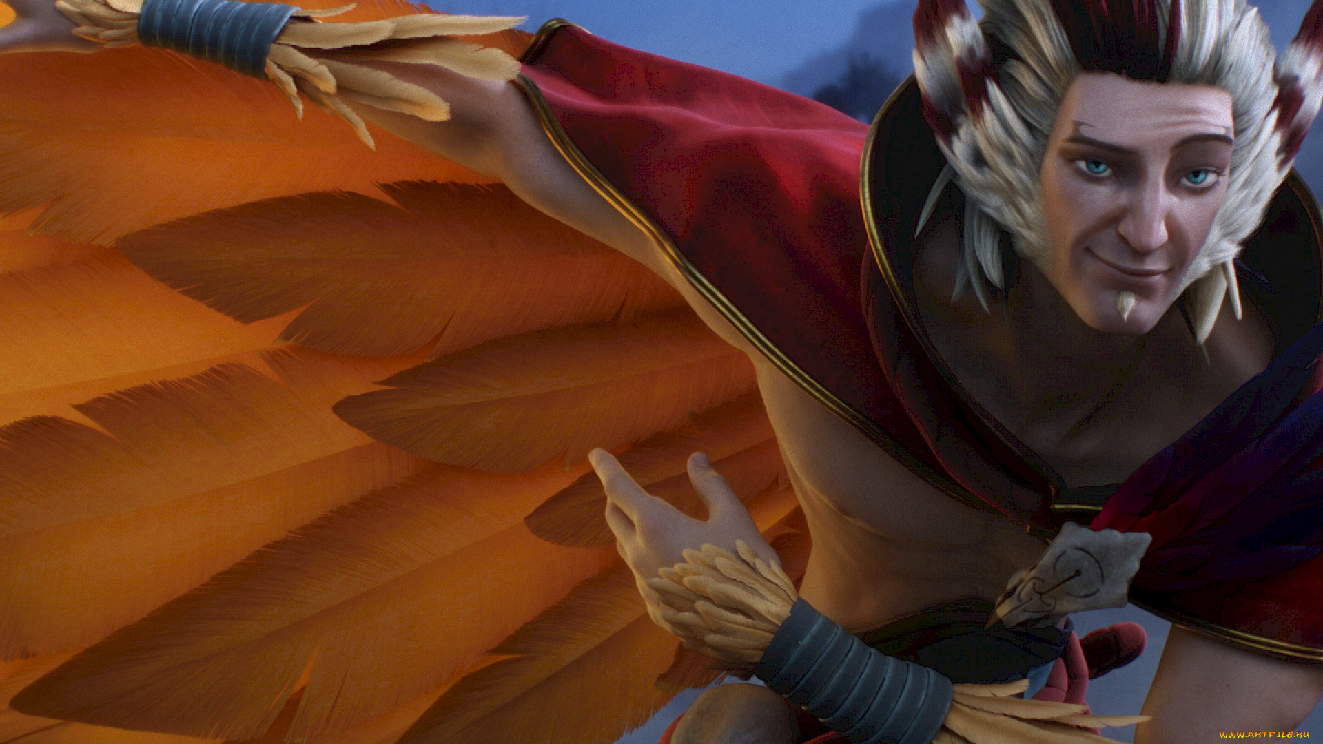 видео, игры, league, of, legends, rakan, крылья