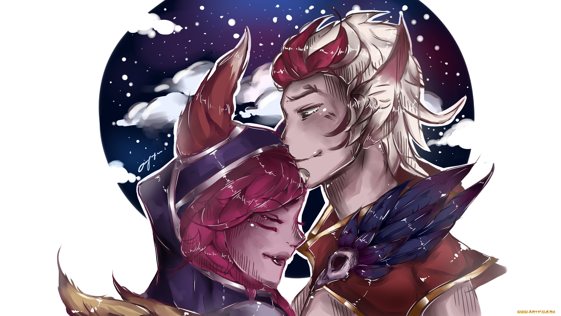 видео, игры, league, of, legends, rakan, xayah, пара, любовь