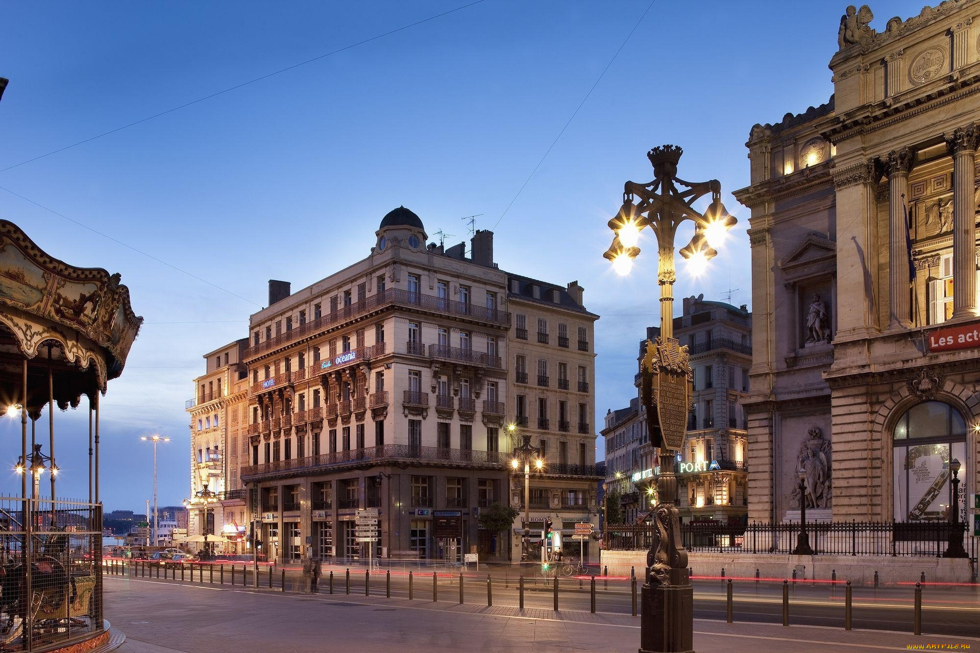 марсель, города, марсель, , франция, город, улица, здания, фонари