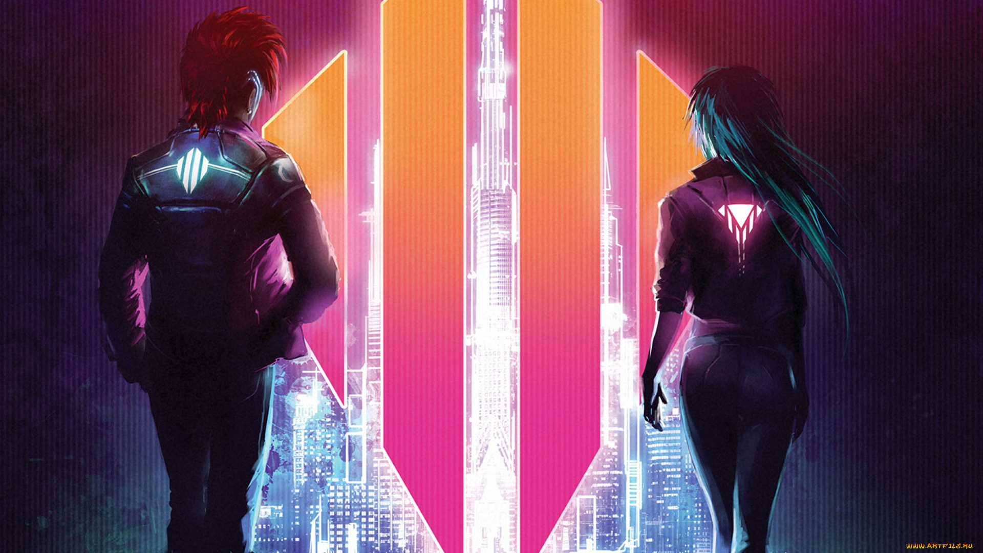 фэнтези, люди, парень, девушка, город