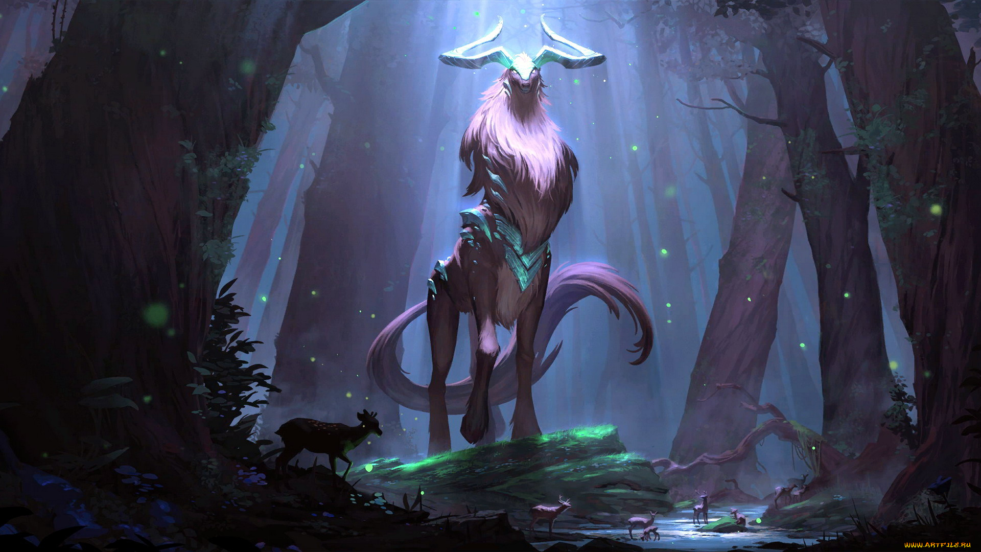 видео, игры, league, of, legends, , legends, of, runeterra, олени, животные, лес