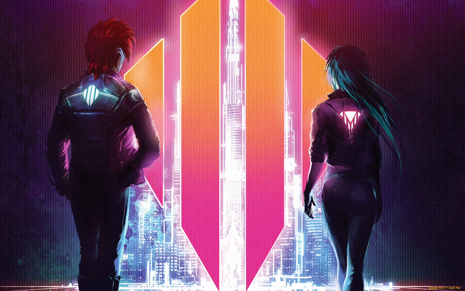 фэнтези, люди, парень, девушка, город