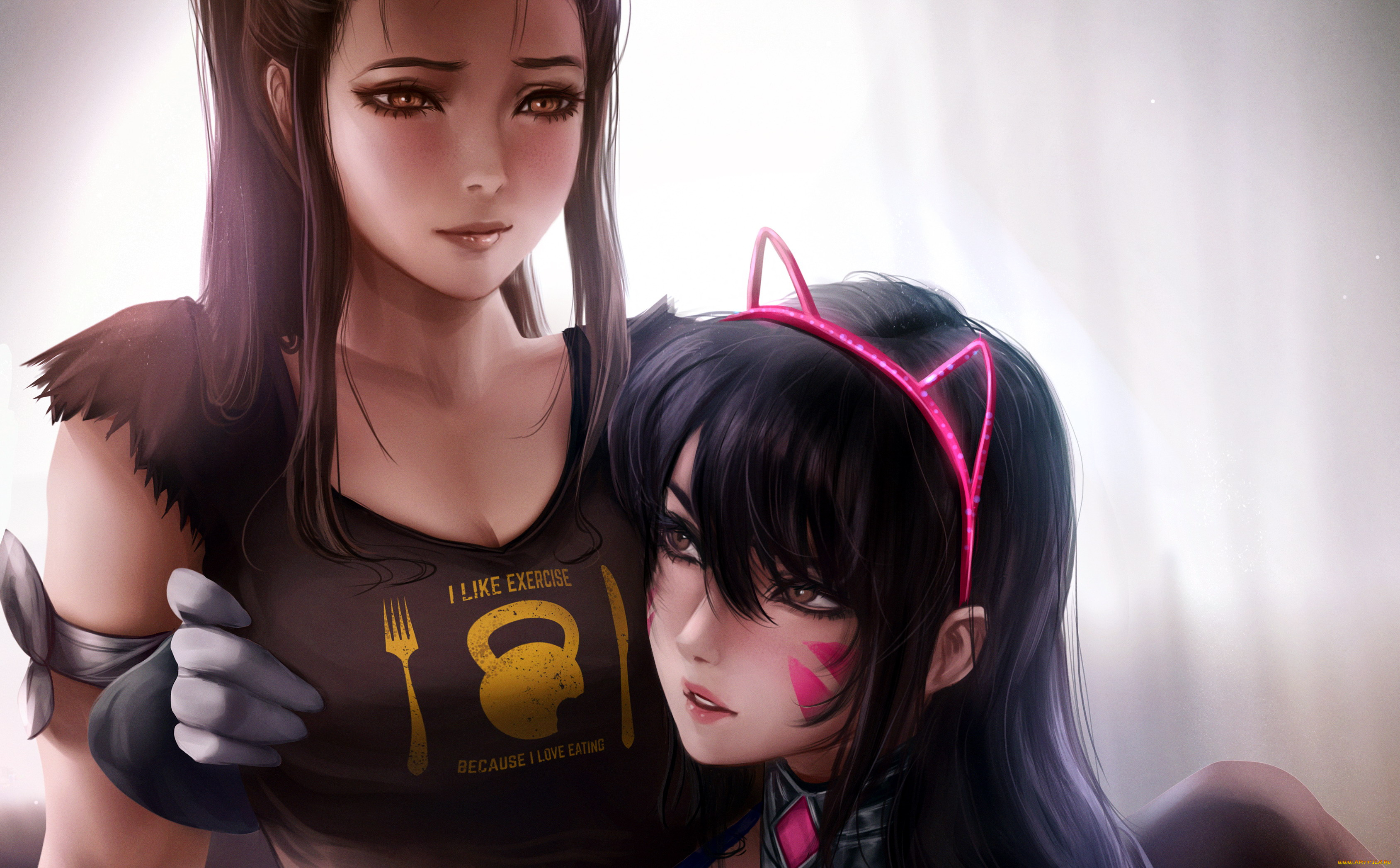 видео, игры, overwatch, девушки, ушки