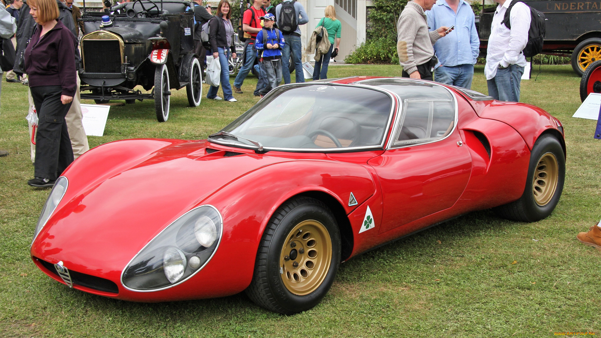 alfa, romeo, автомобили, выставки, и, уличные, фото, красный, лужайка, люди