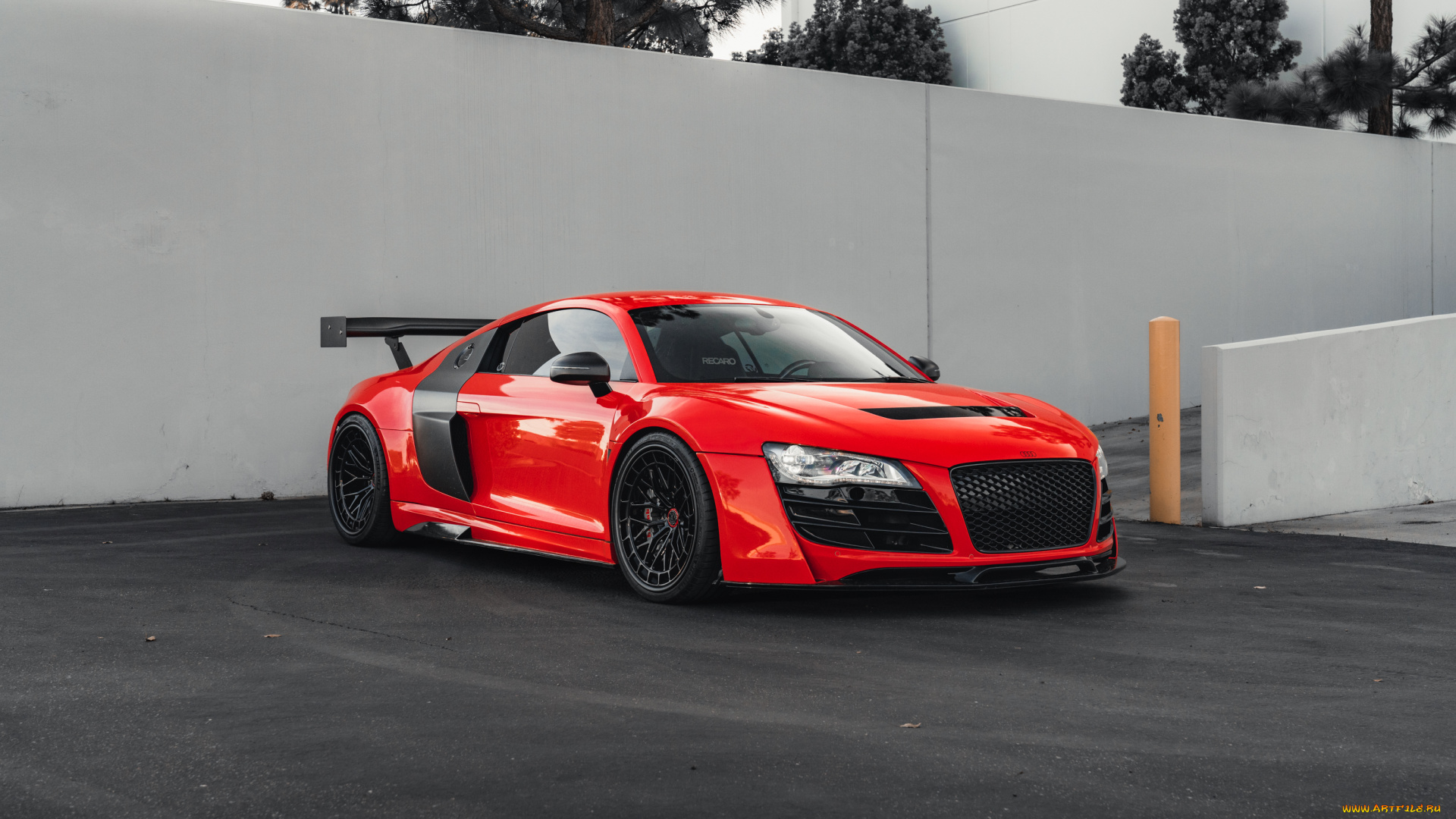 audi, r8, автомобили, audi, r8, sportcar, supercar, red, parking