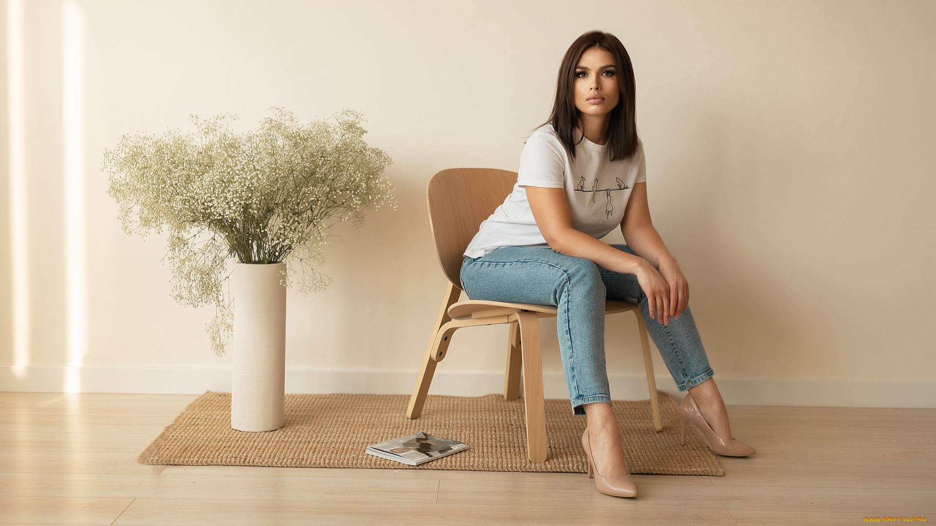 девушки, -, брюнетки, , шатенки, брюнетка, джинсы, майка