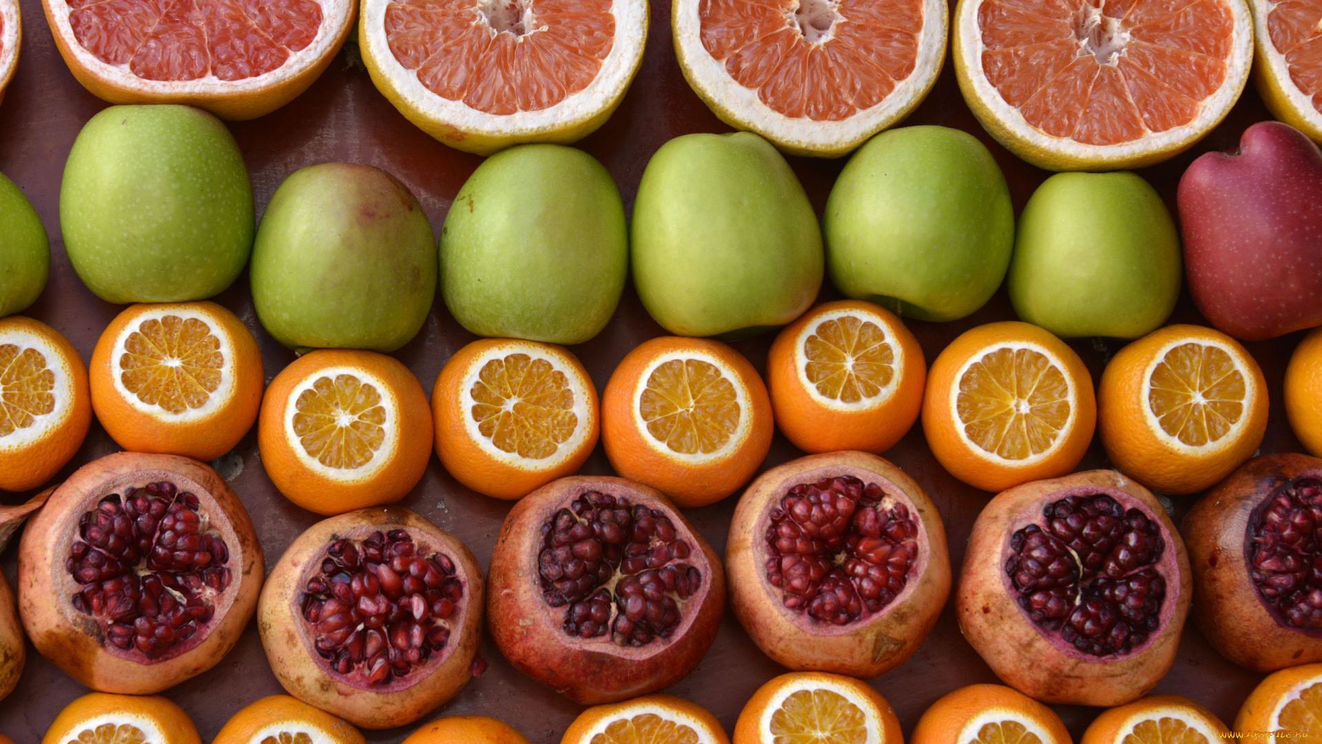 еда, фрукты, , ягоды, яблоки, гранаты, апельсины, грейпфруты