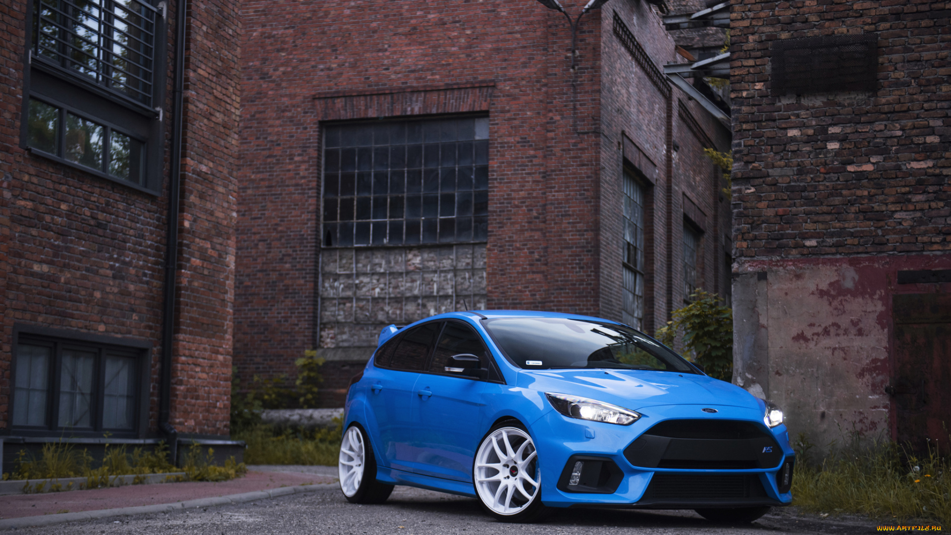 ford, focus, rs, автомобили, ford, focus, rs, blue, stance, building