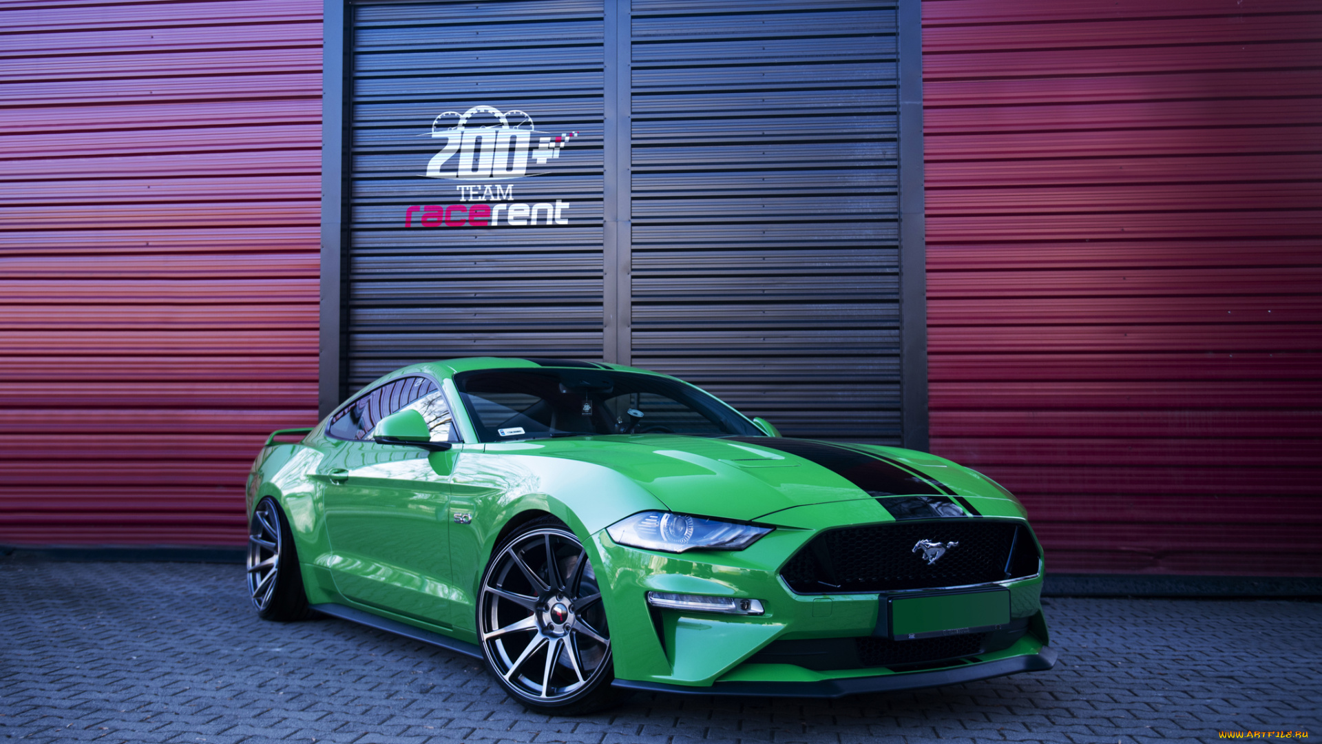 ford, mustang, green, автомобили, ford, mustang, green, stance, muscle, car