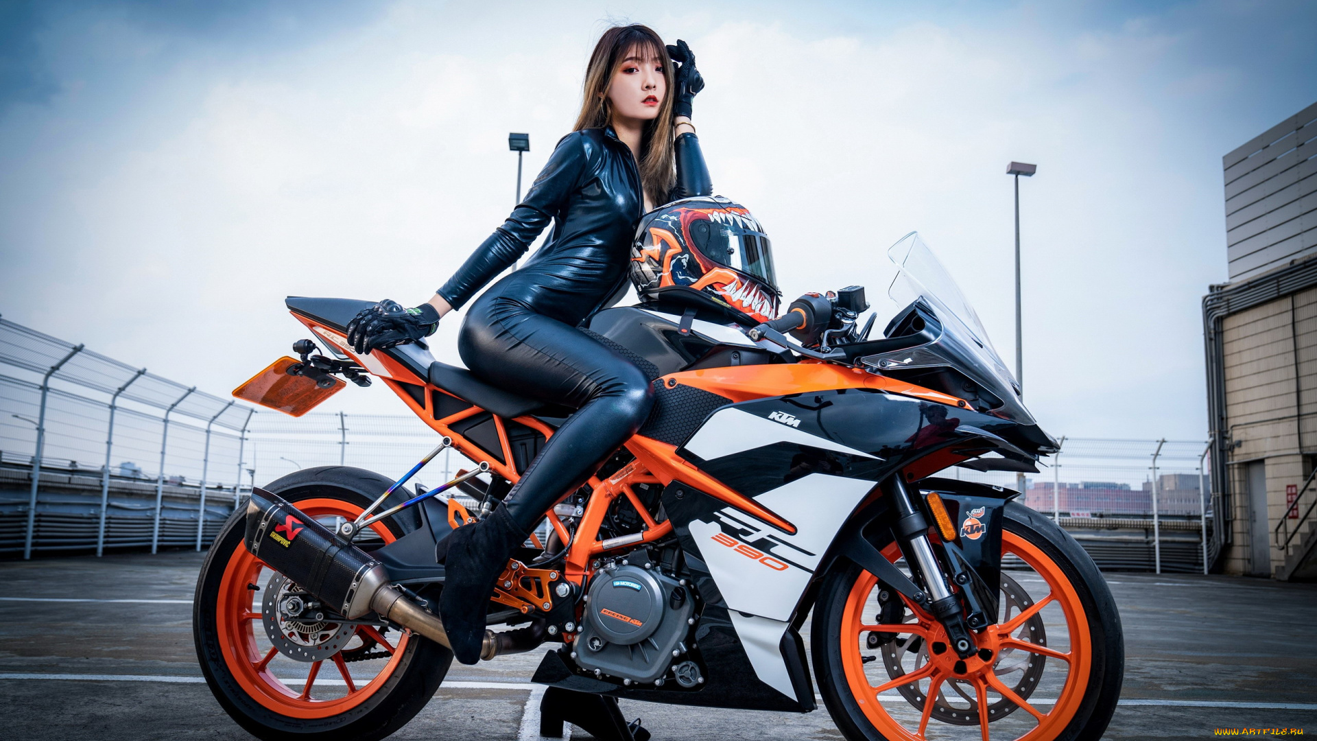 мотоциклы, мото, с, девушкой, ktm, motorcycle