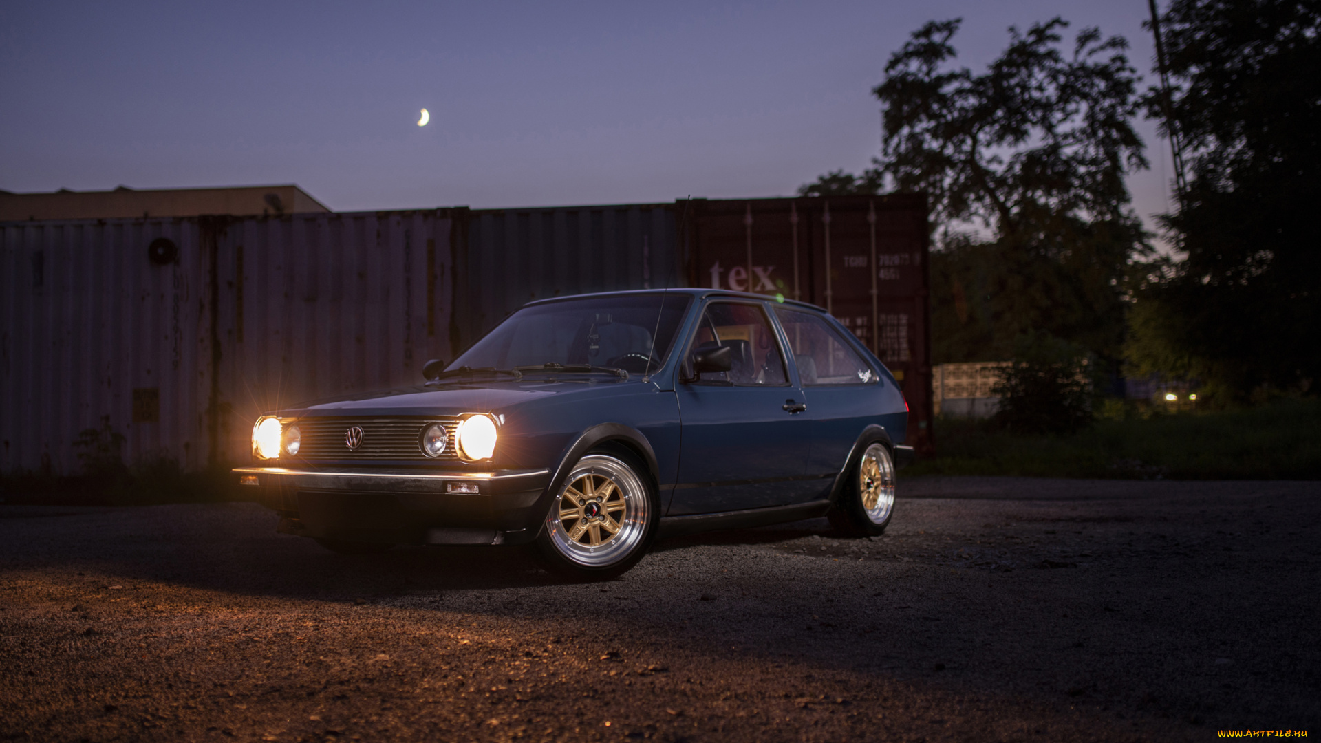 volkswagen, polo, автомобили, volkswagen, polo, blue, containers