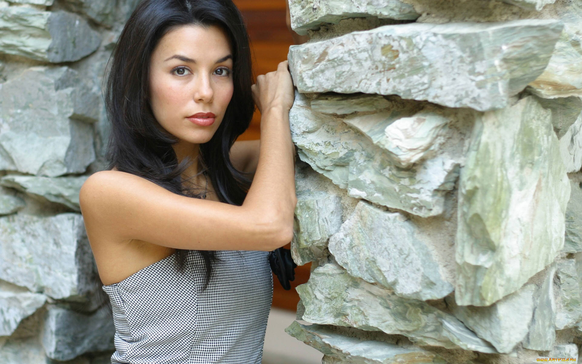 девушки, eva, longoria, брюнетка, платье, камни