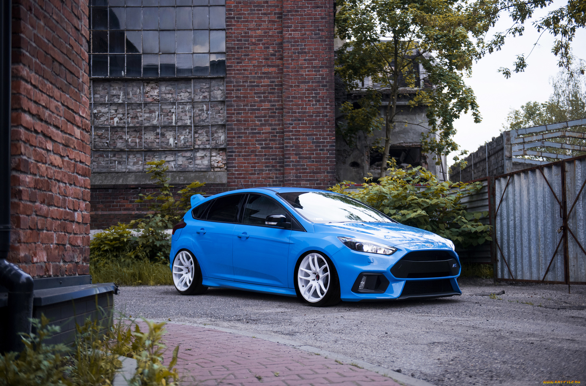 ford, focus, rs, автомобили, ford, focus, rs, blue, stance, building