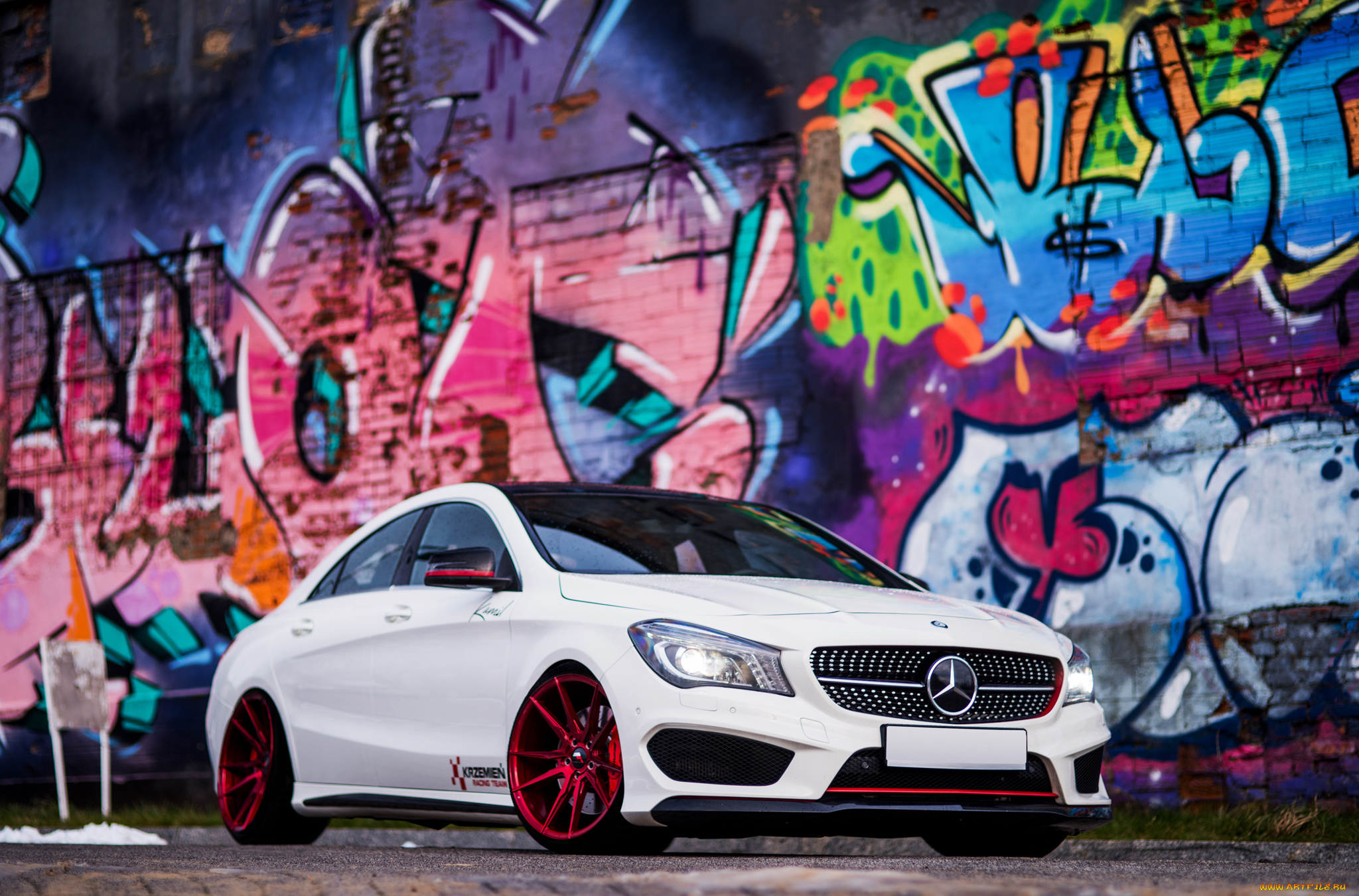 mercedes-benz, cla, автомобили, mercedes-benz, mercedes, cla, white, luxury, graffiti