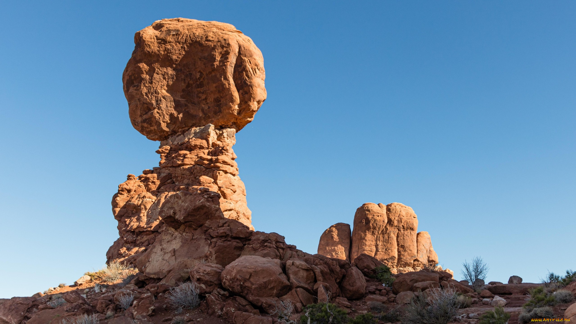 balanced, rock, arches, np, utah, природа, горы, balanced, rock, arches, np