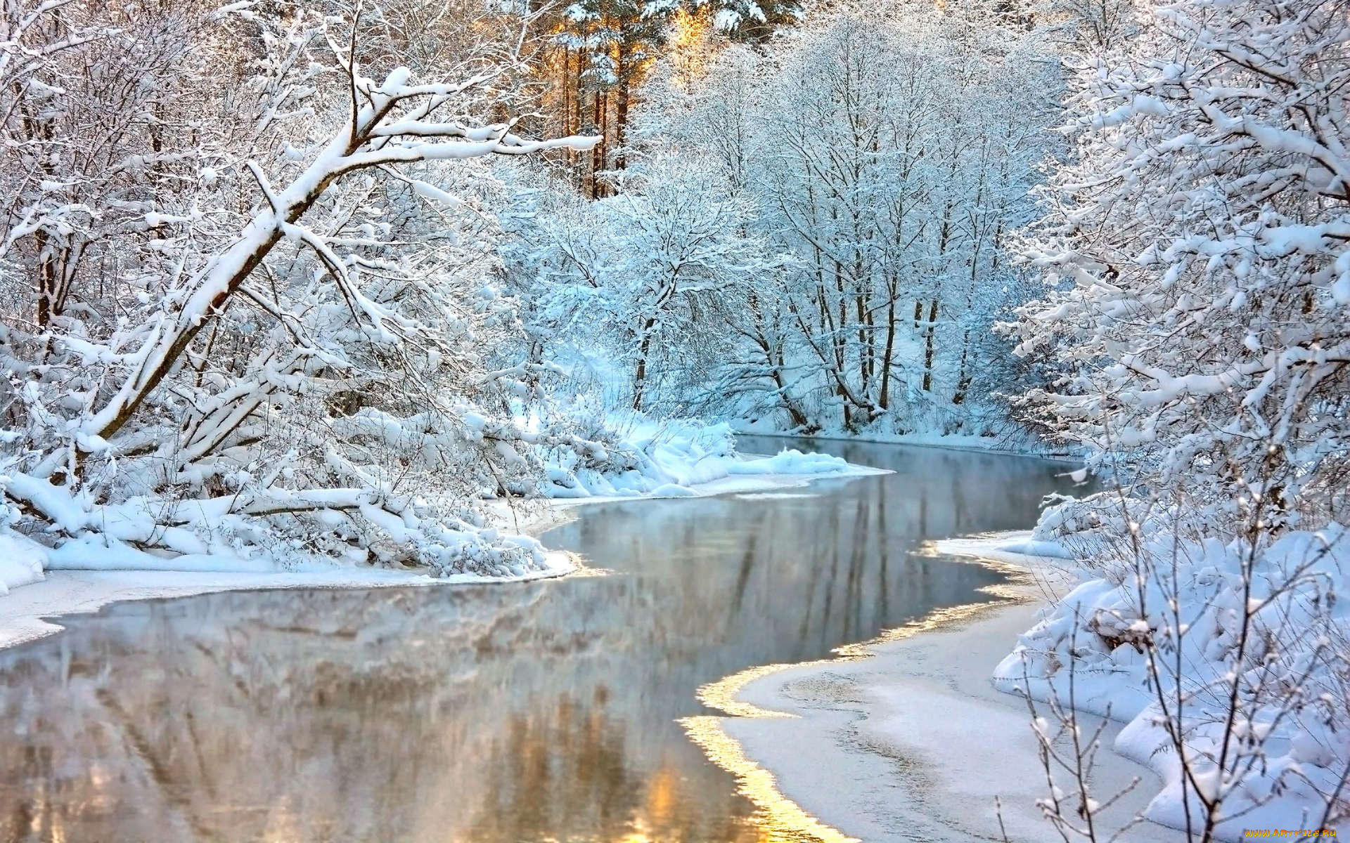 природа, зима, снег