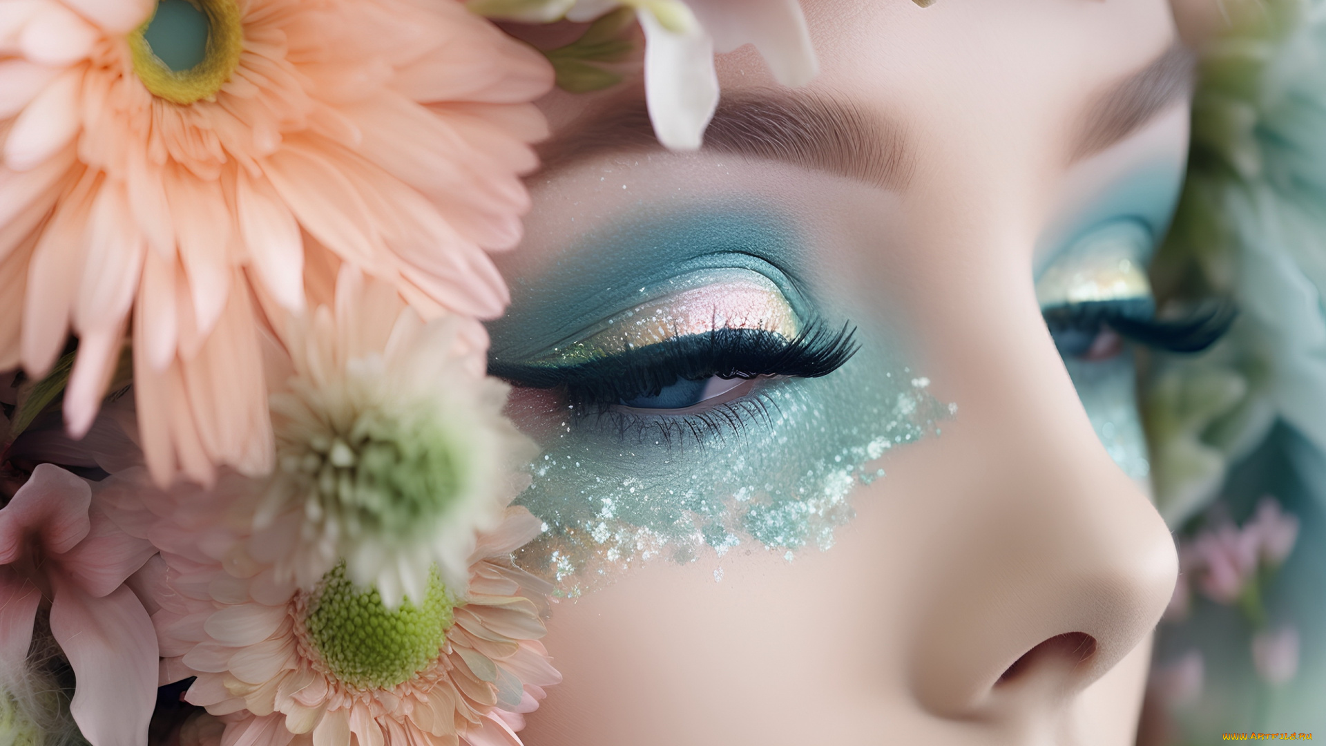 3д, графика, глаза, , eyes, макияж