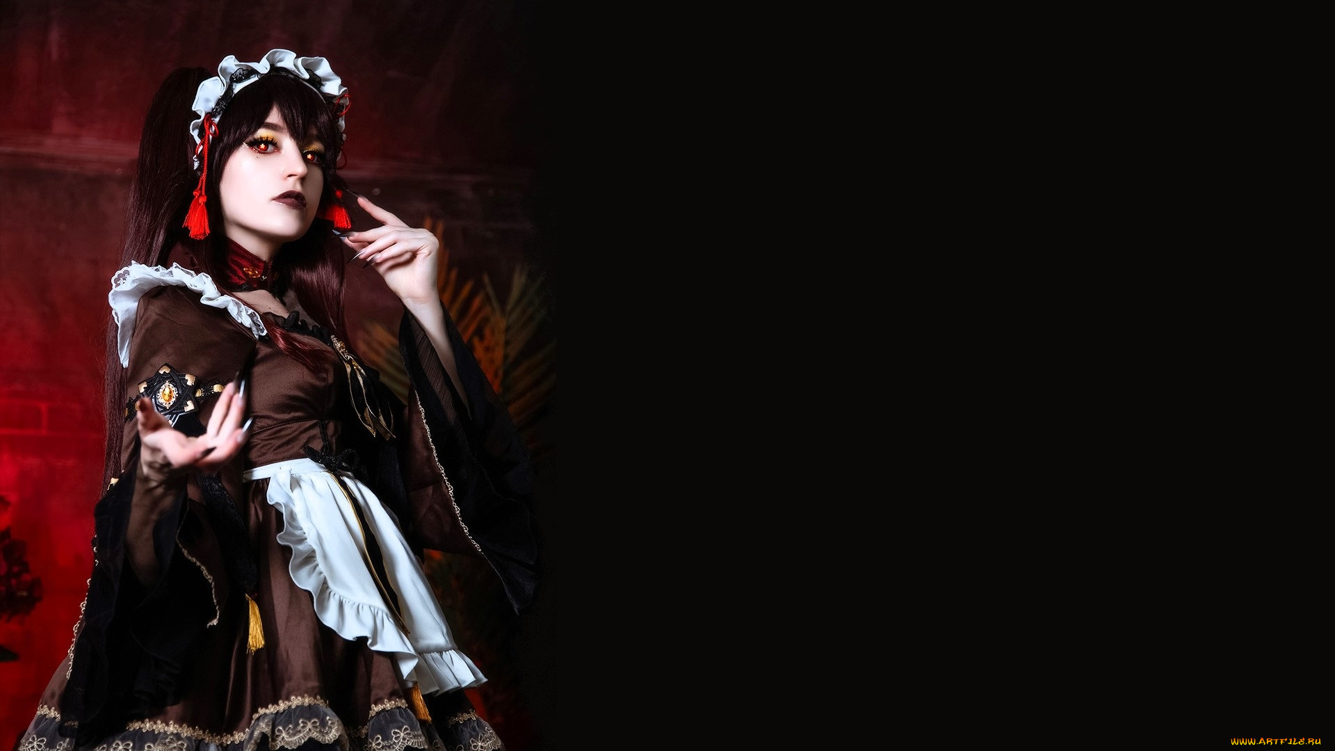 девушки, momo, косплей, образ, наряд, костюм, горничная