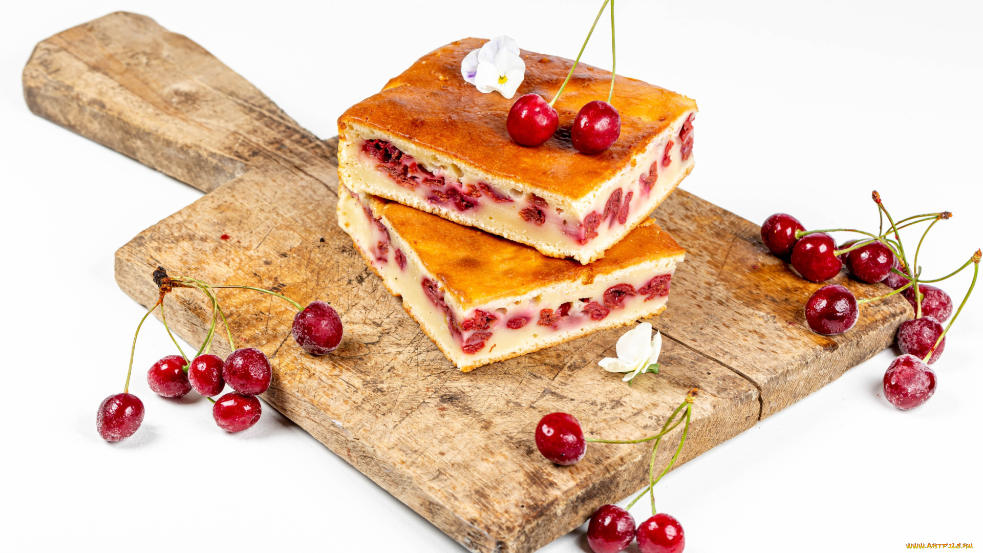 еда, пироги, вишни, пирог, вишневый