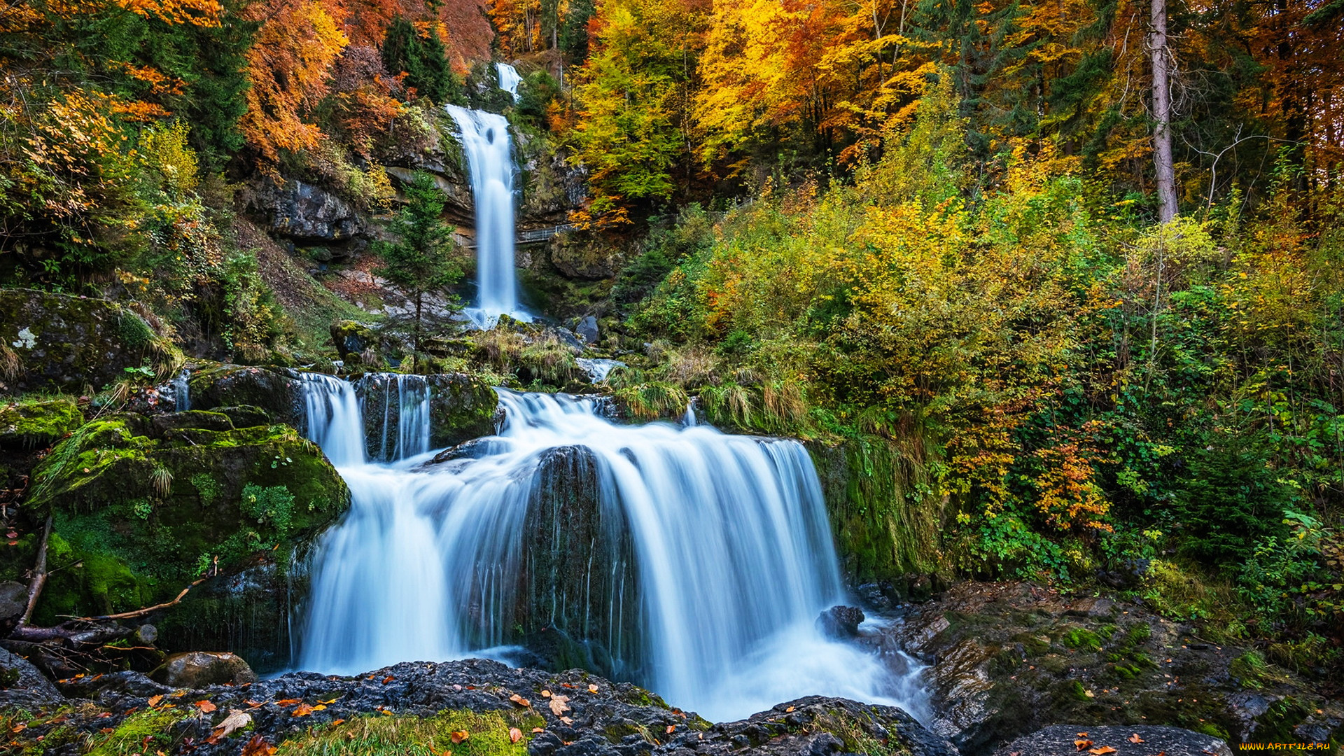 giessbach, waterfall, switzerland, природа, водопады, giessbach, waterfall