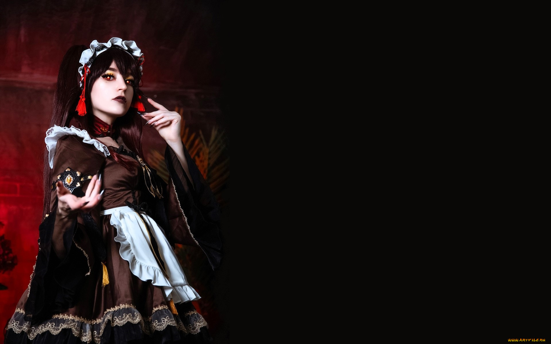 девушки, momo, косплей, образ, наряд, костюм, горничная