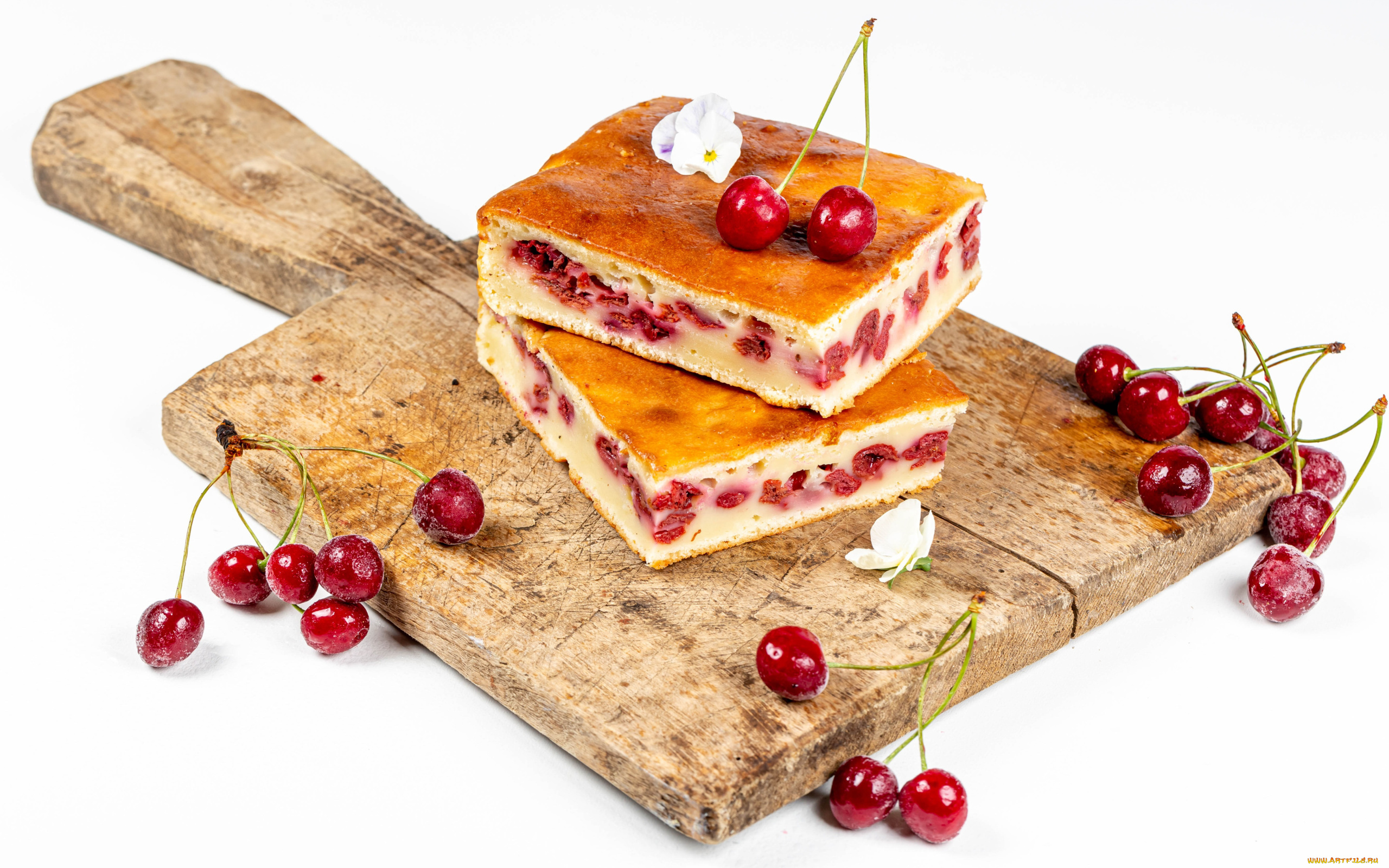 еда, пироги, вишни, пирог, вишневый