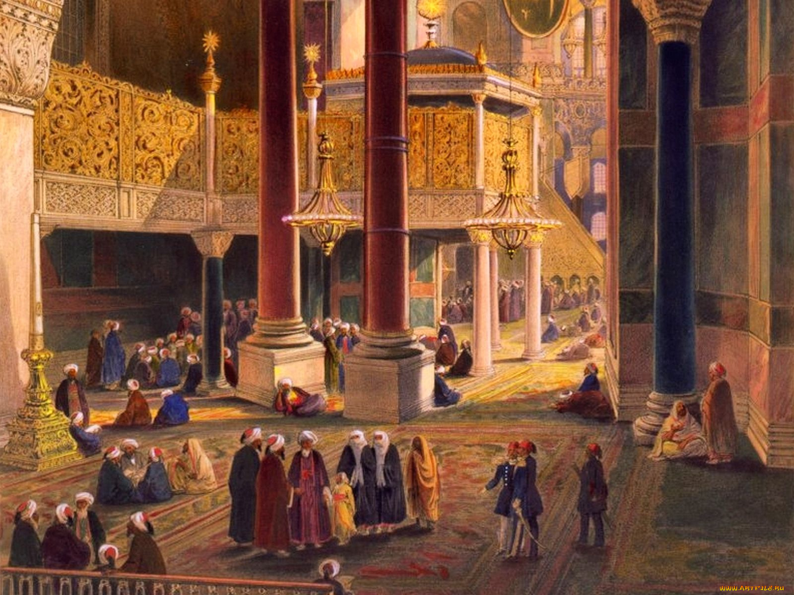 hagia, sophia, рисованные, живопись