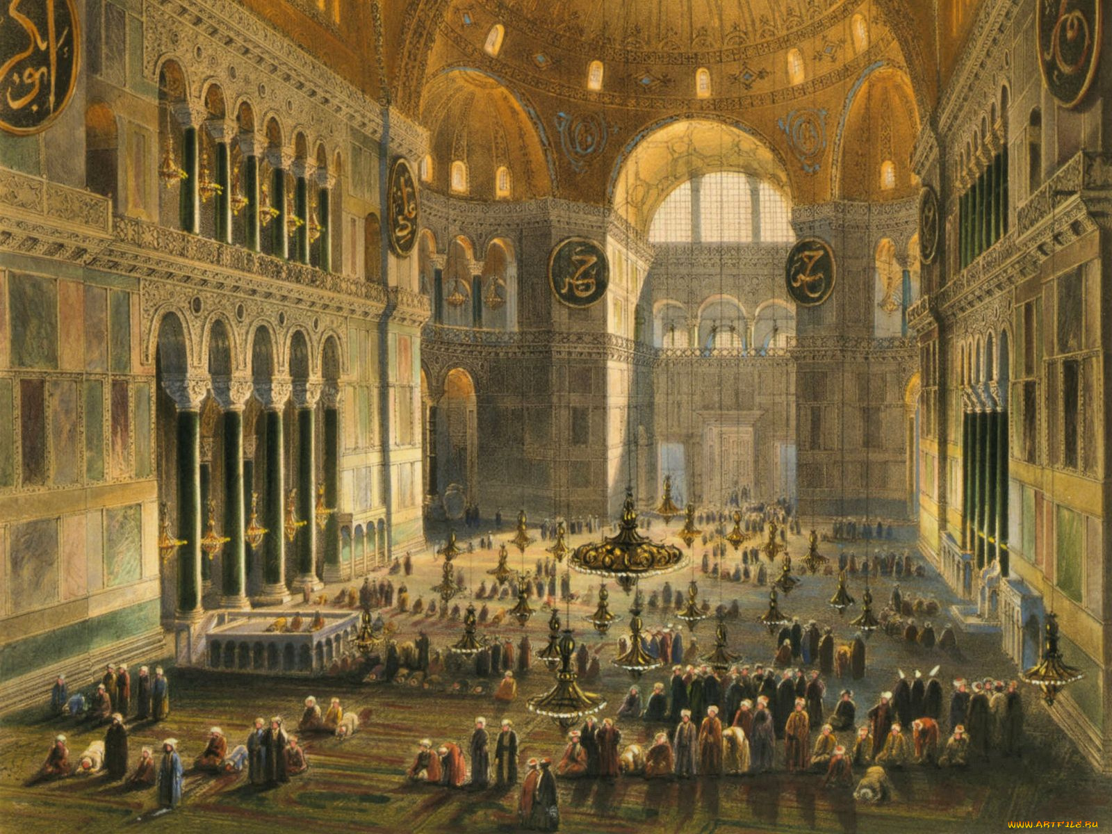 hagia, sophia, рисованные, живопись