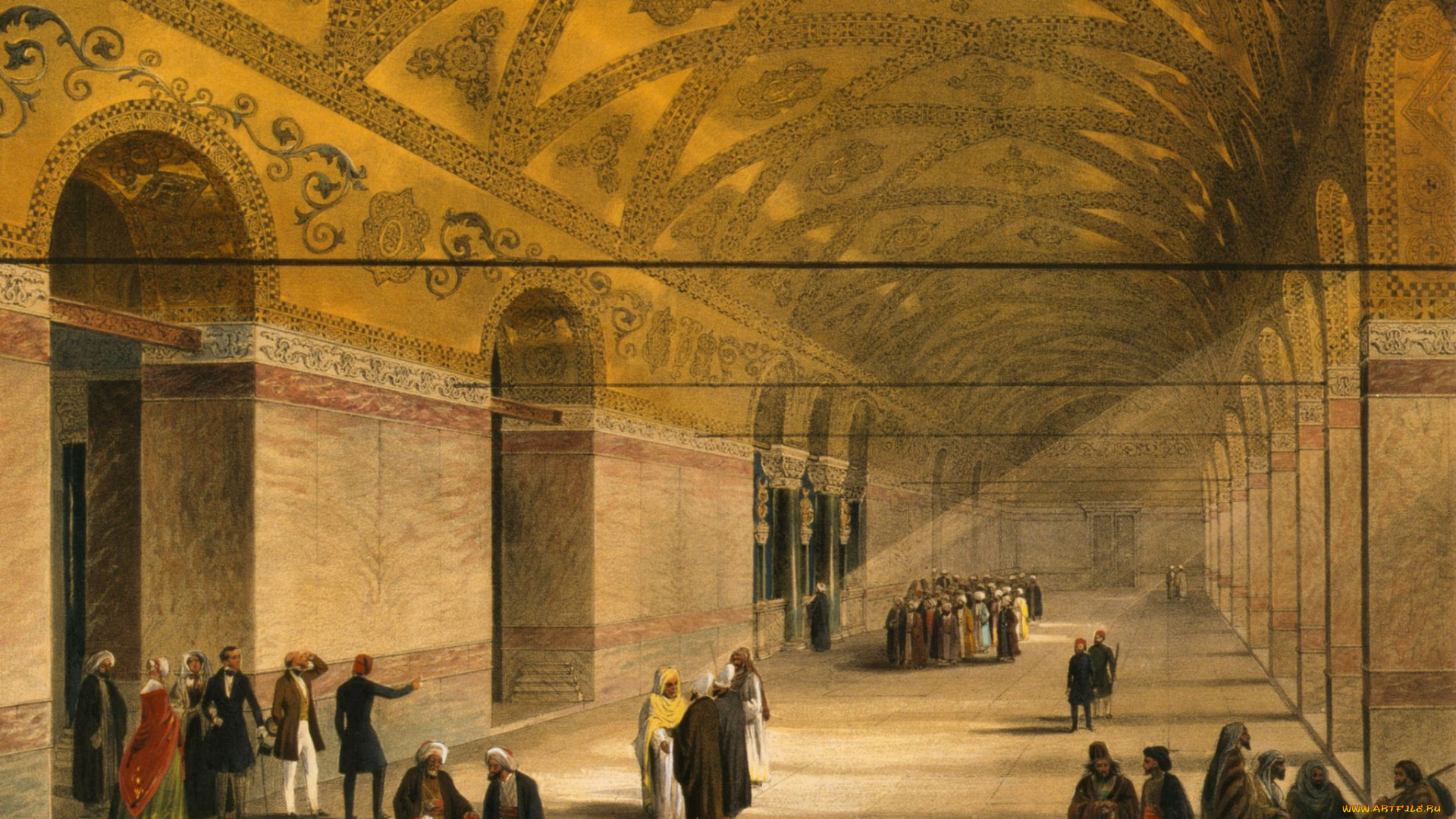 hagia, sophia, рисованные, живопись