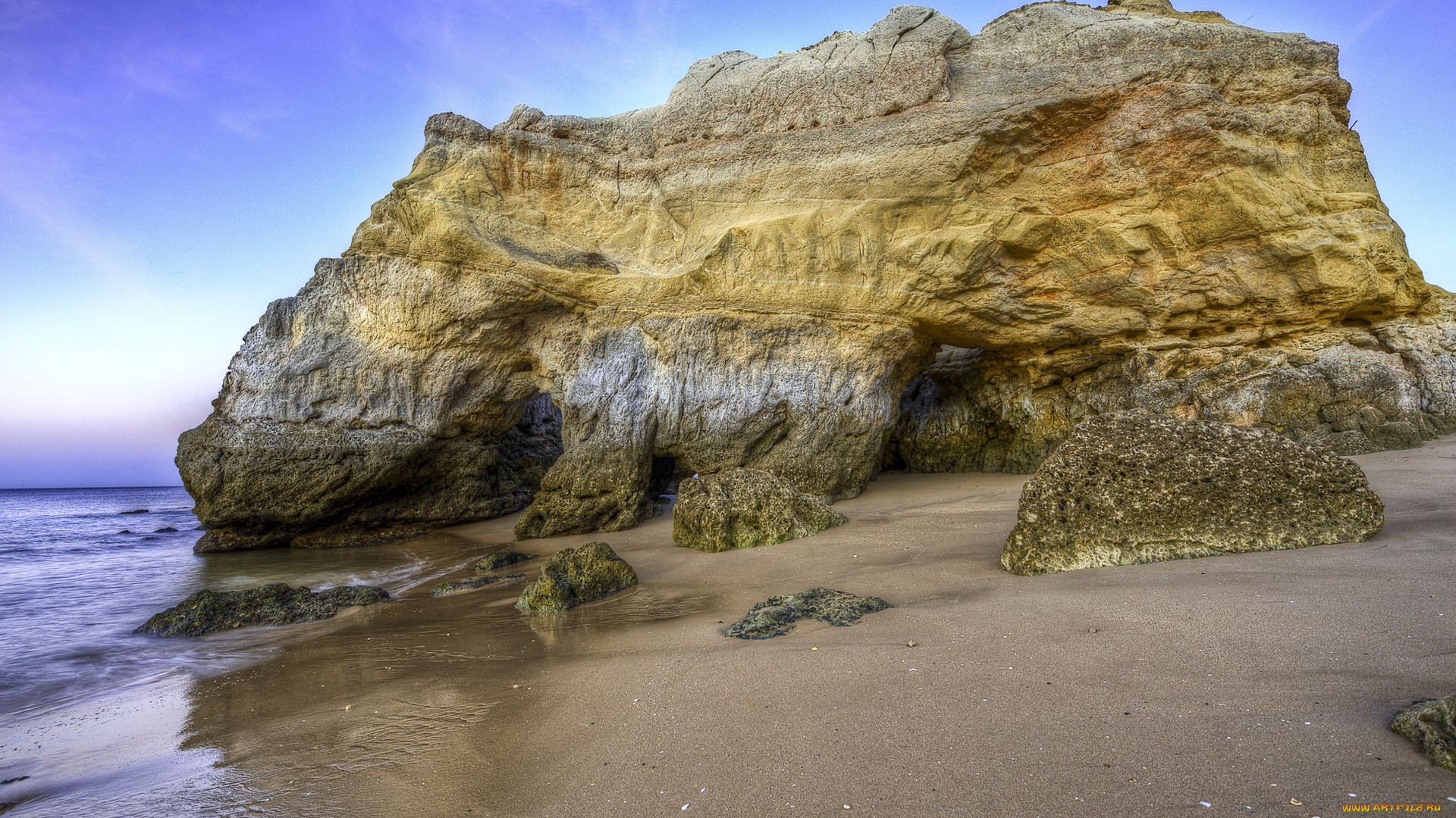 природа, побережье, песок, камни, скалы, берег, море, вода, океан