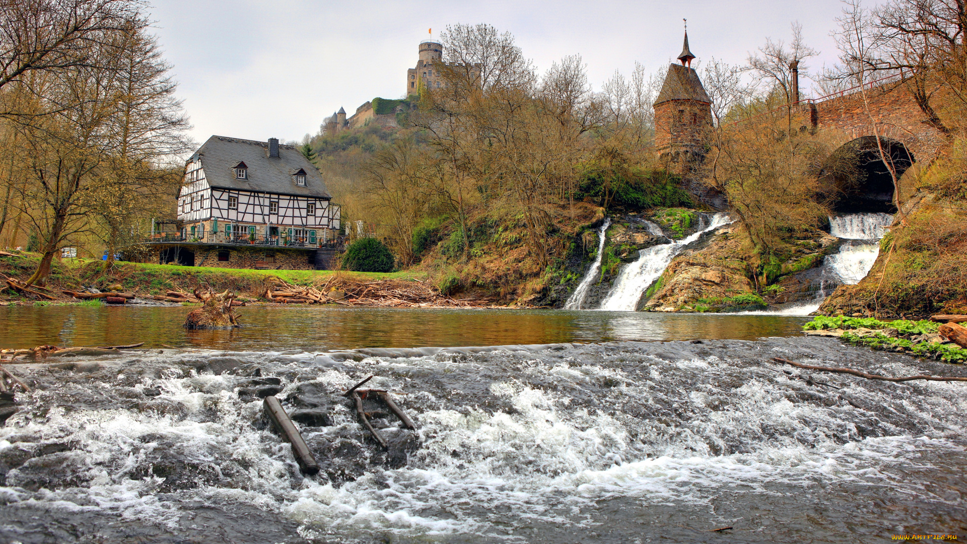 природа, реки, озера, мёнтених, германия