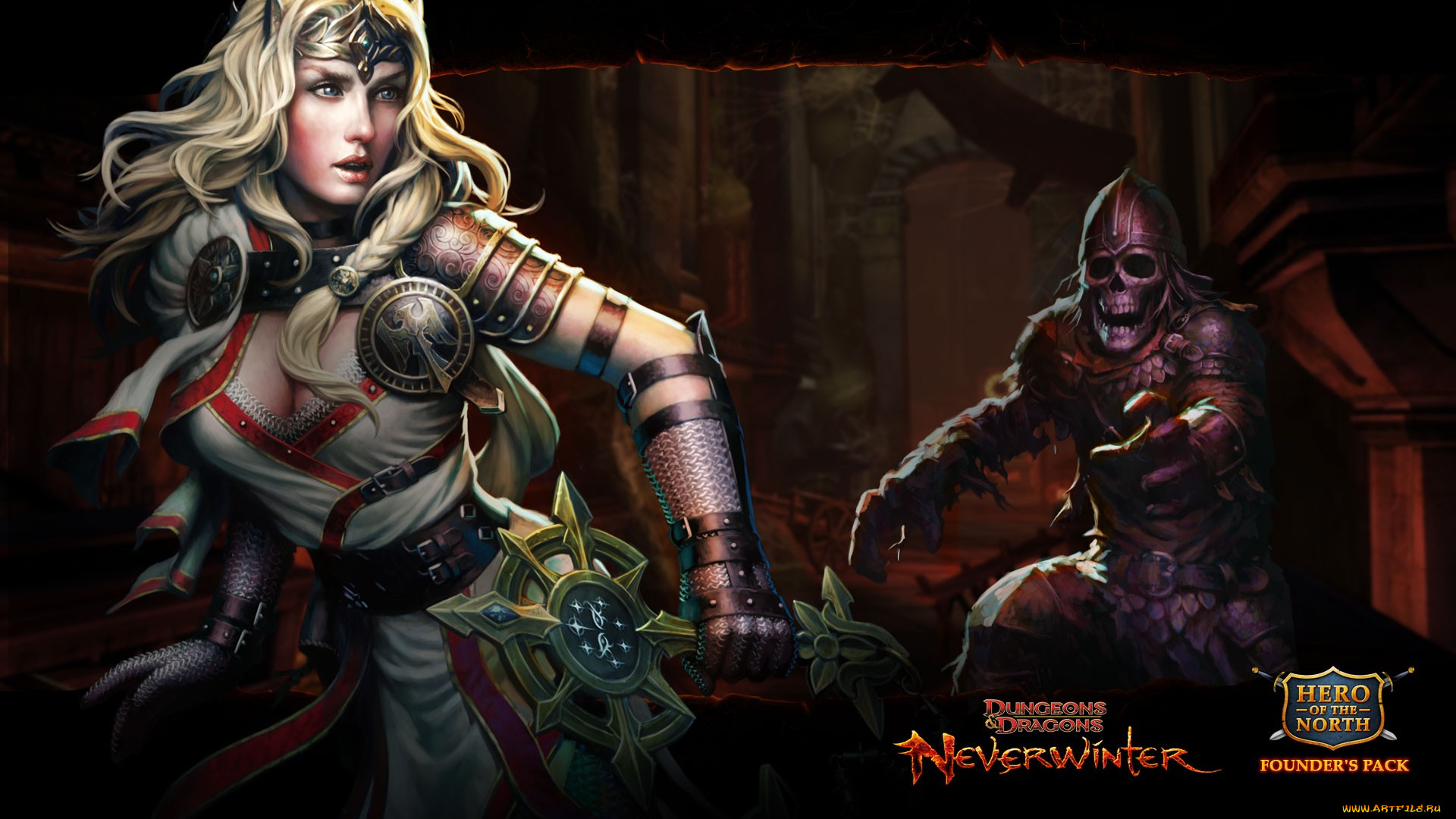 dungeons, dragons, neverwinter, видео, игры, девушка, доспехи, нежить