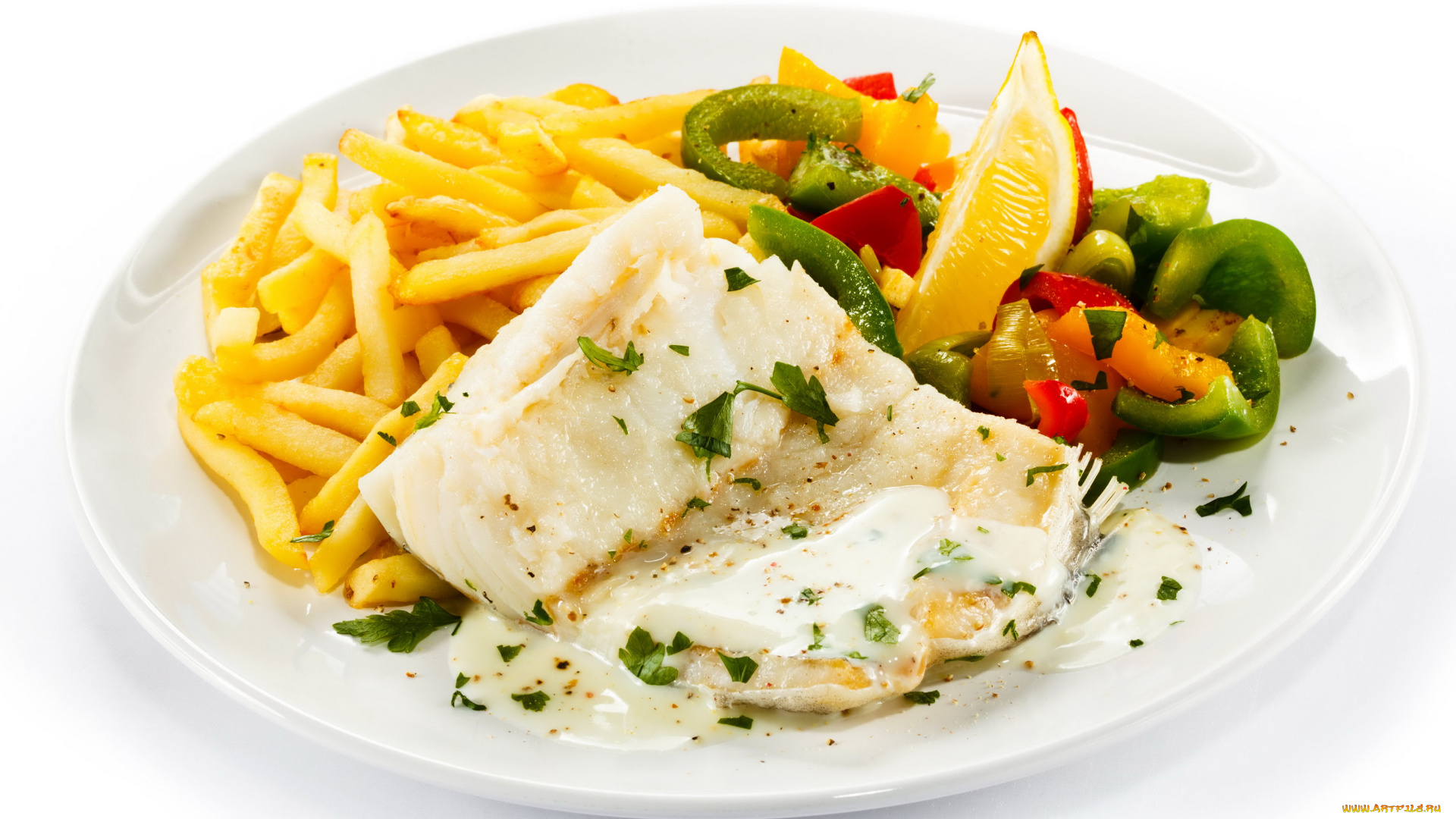 еда, вторые, блюда, картофель, зелень, рыба